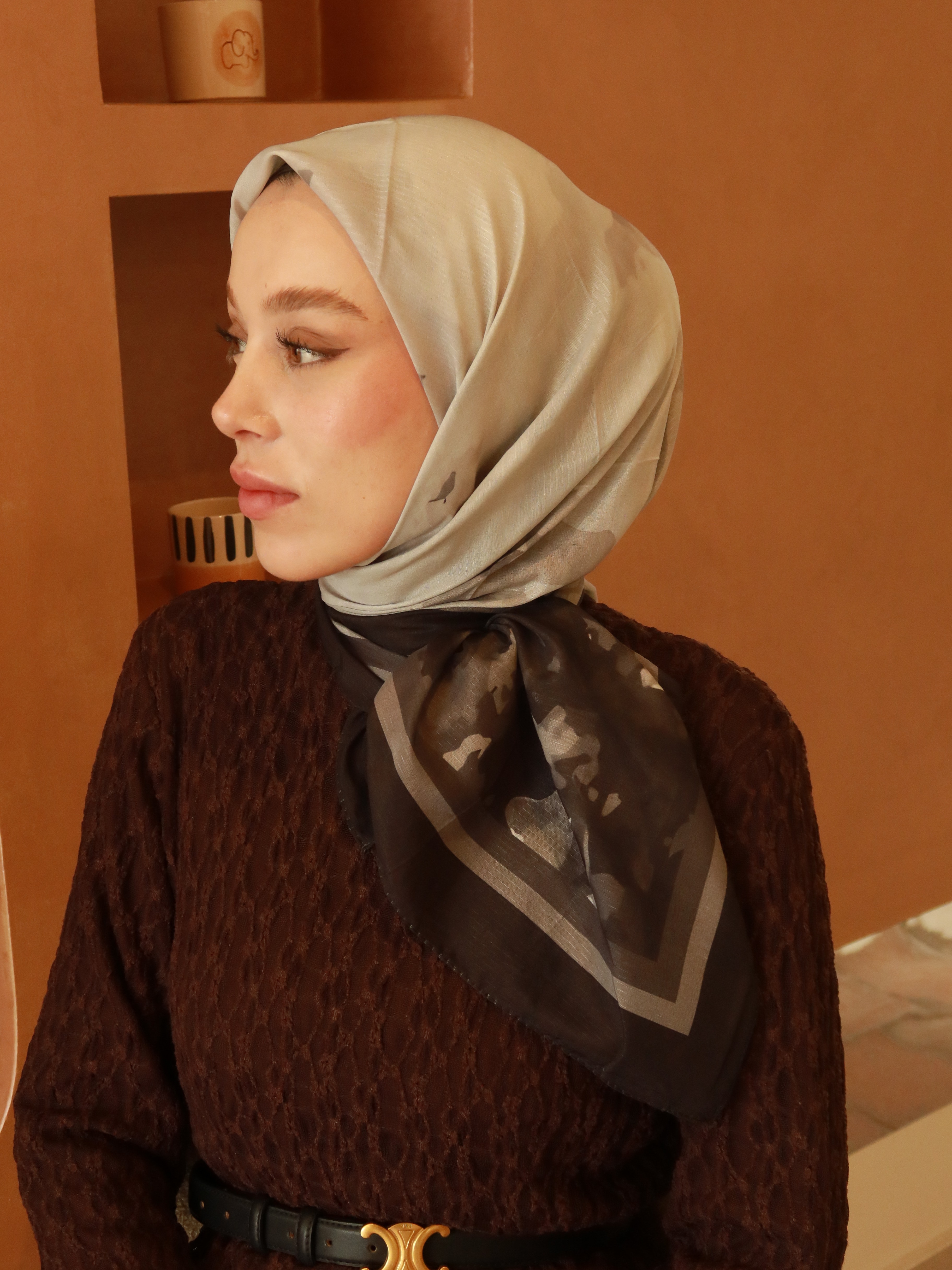 Myren Desen Lina Eşarp - Siyah-Gri