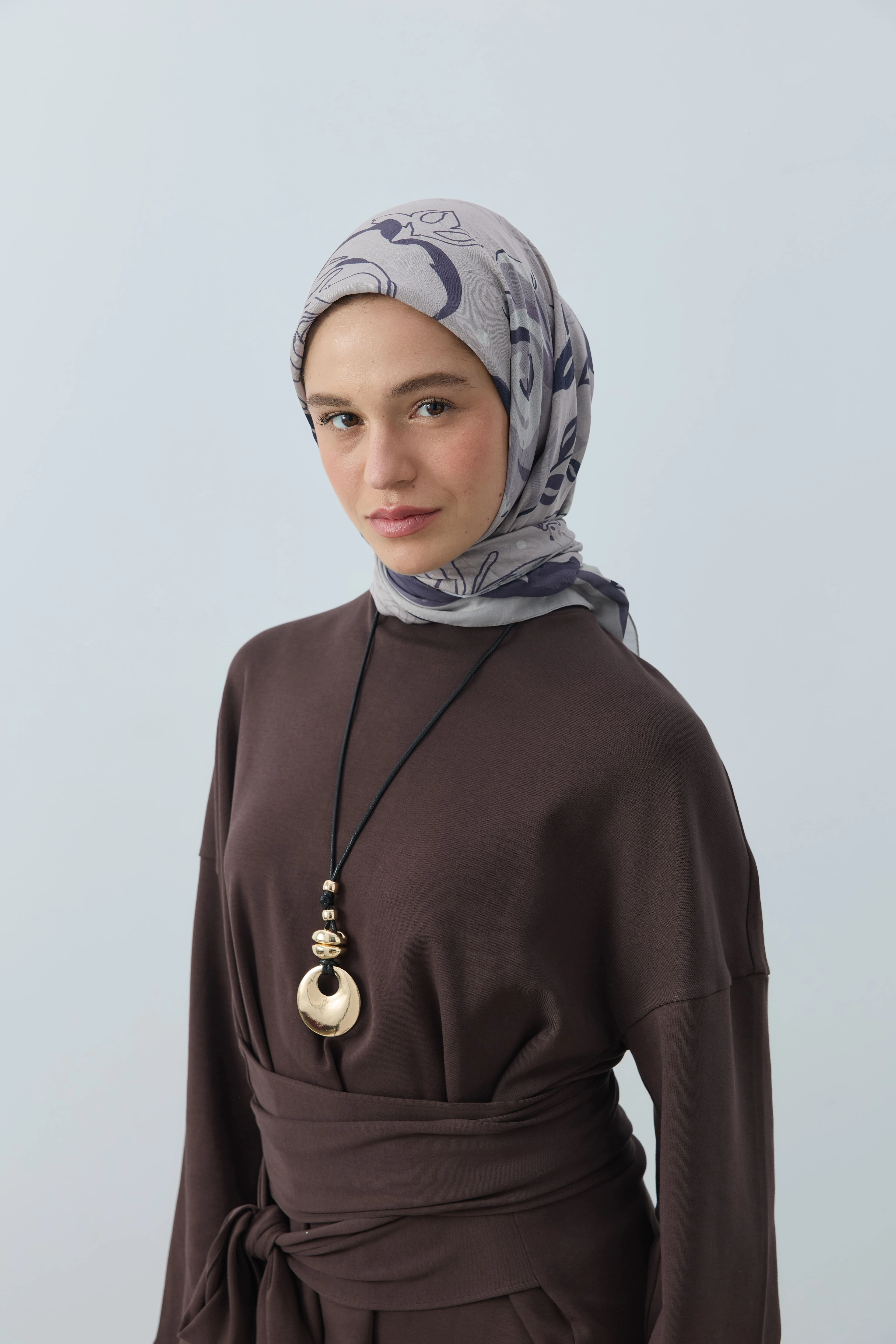 Olyvia Desen Bambu Eşarp - İğde