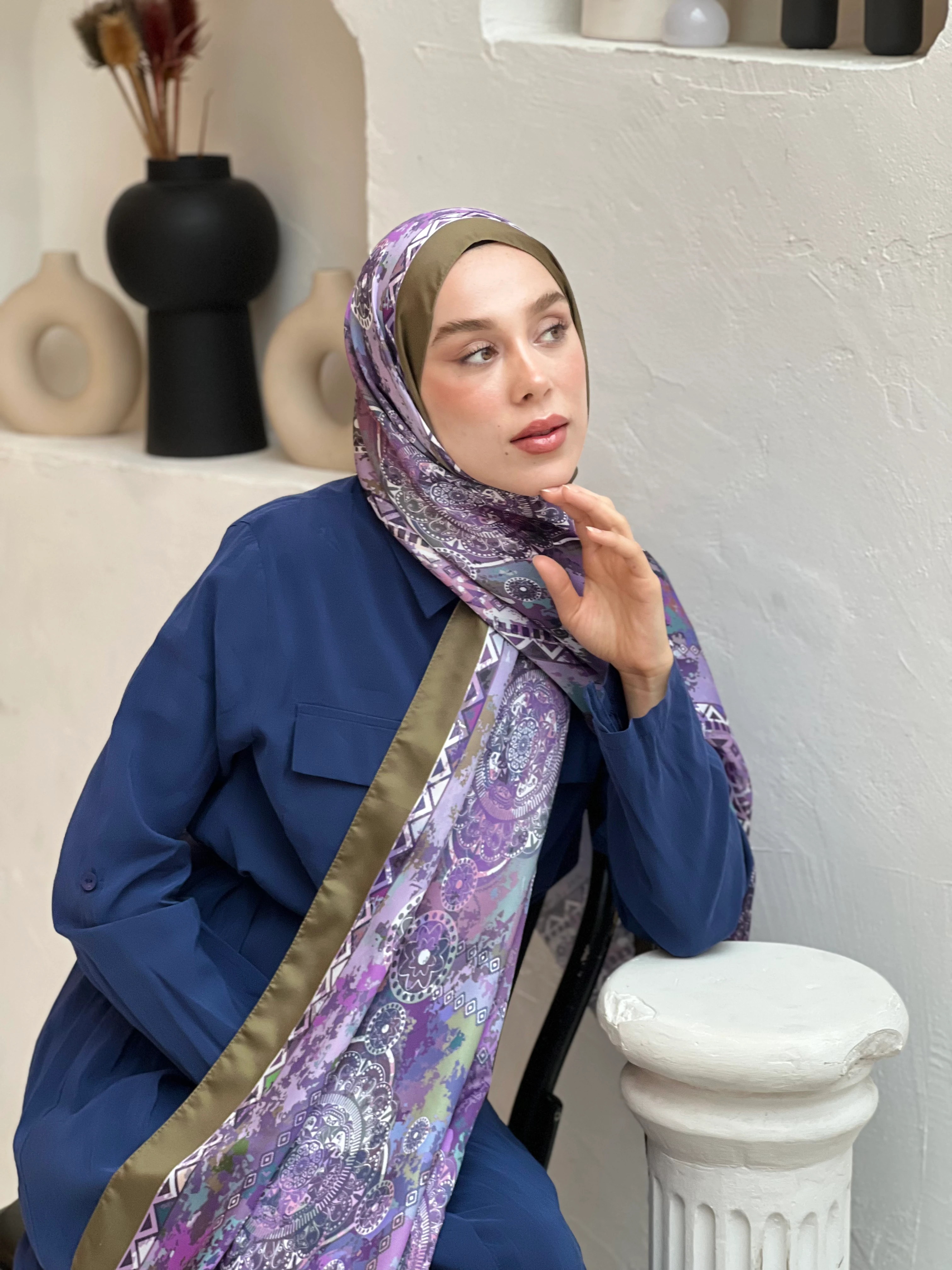 İpeksi Şal Aztek Desen