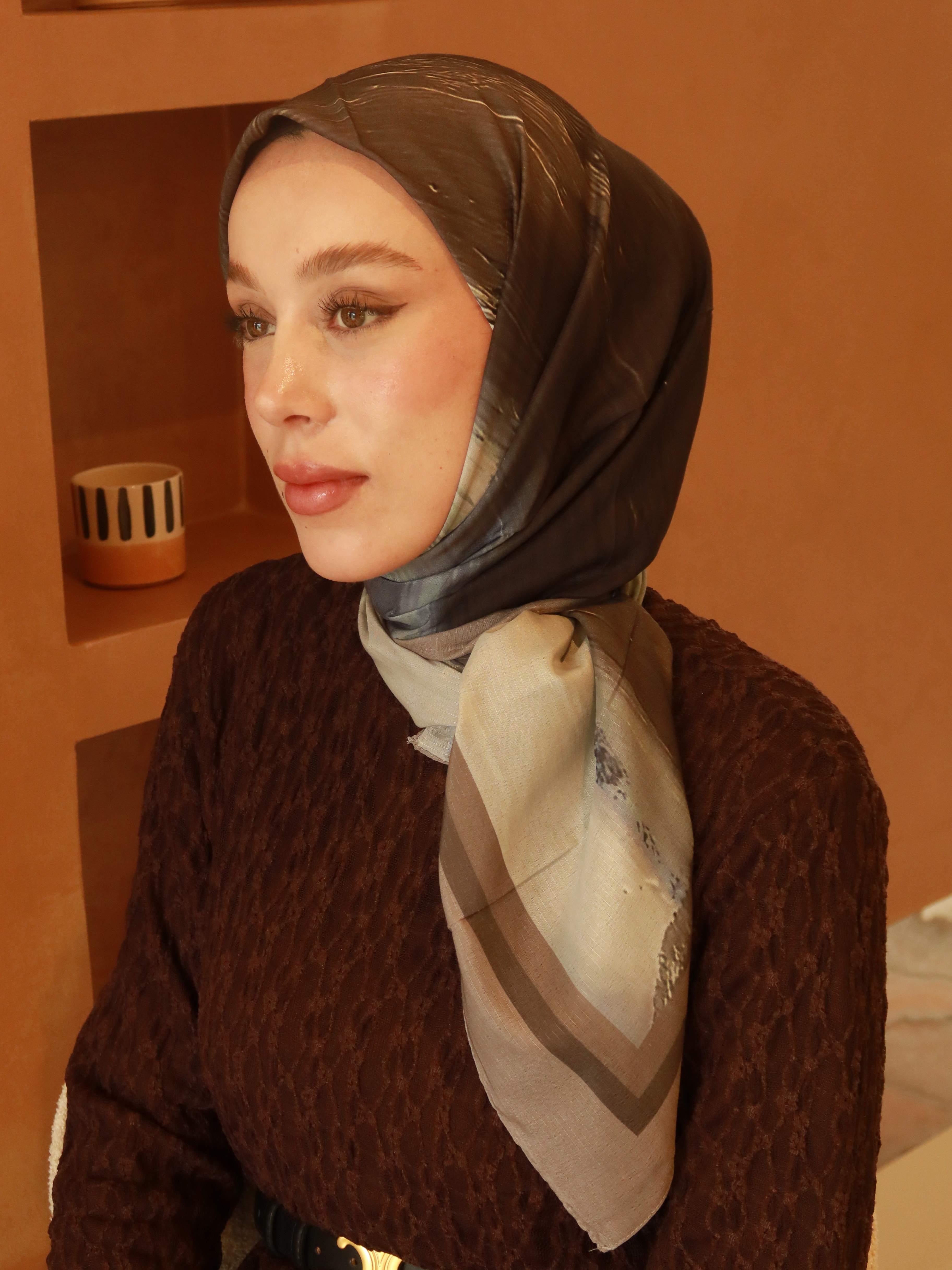 Nerith Desen Lina Eşarp - Antik Bej