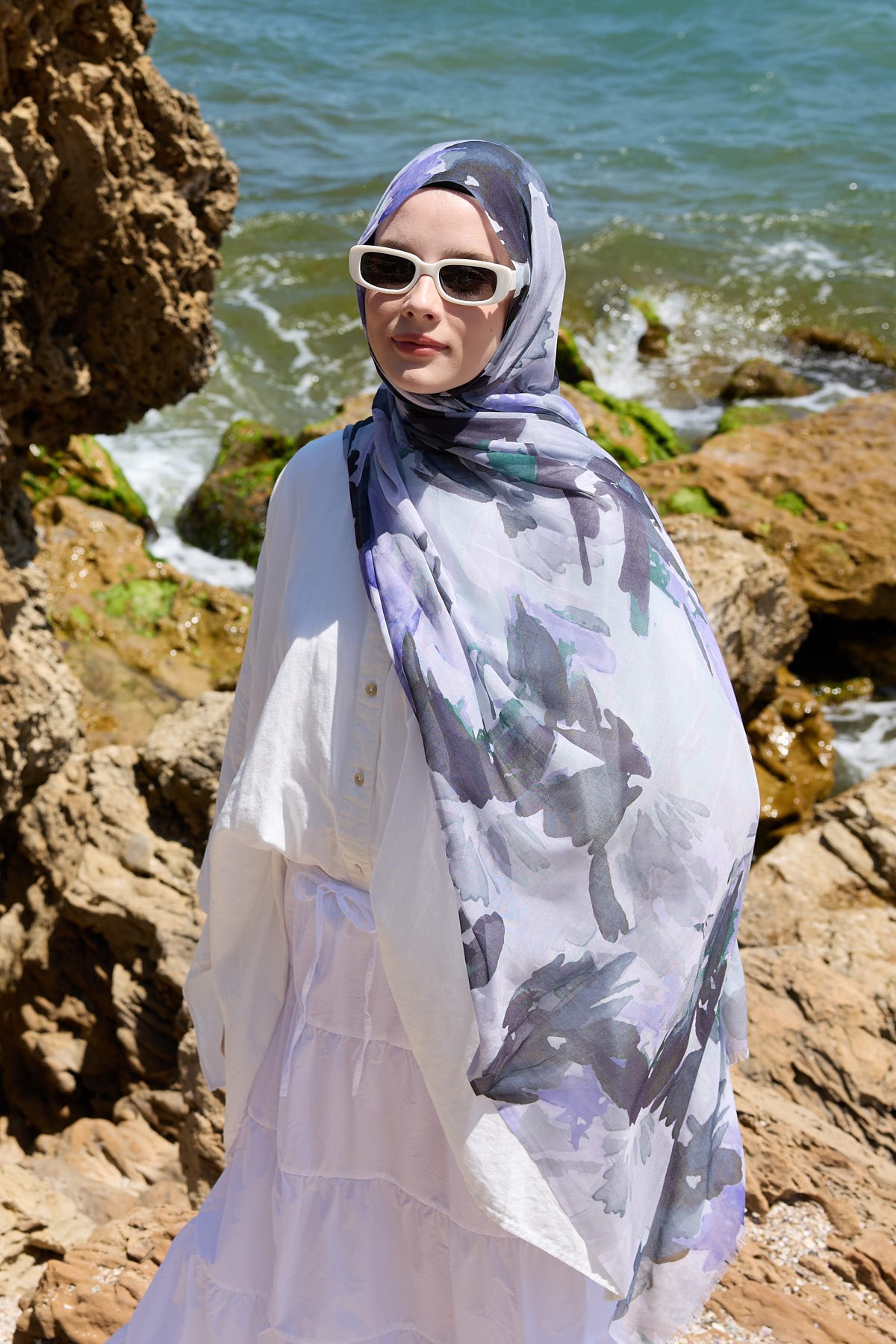 Mirelya Desen Aya Şal - Eflatun