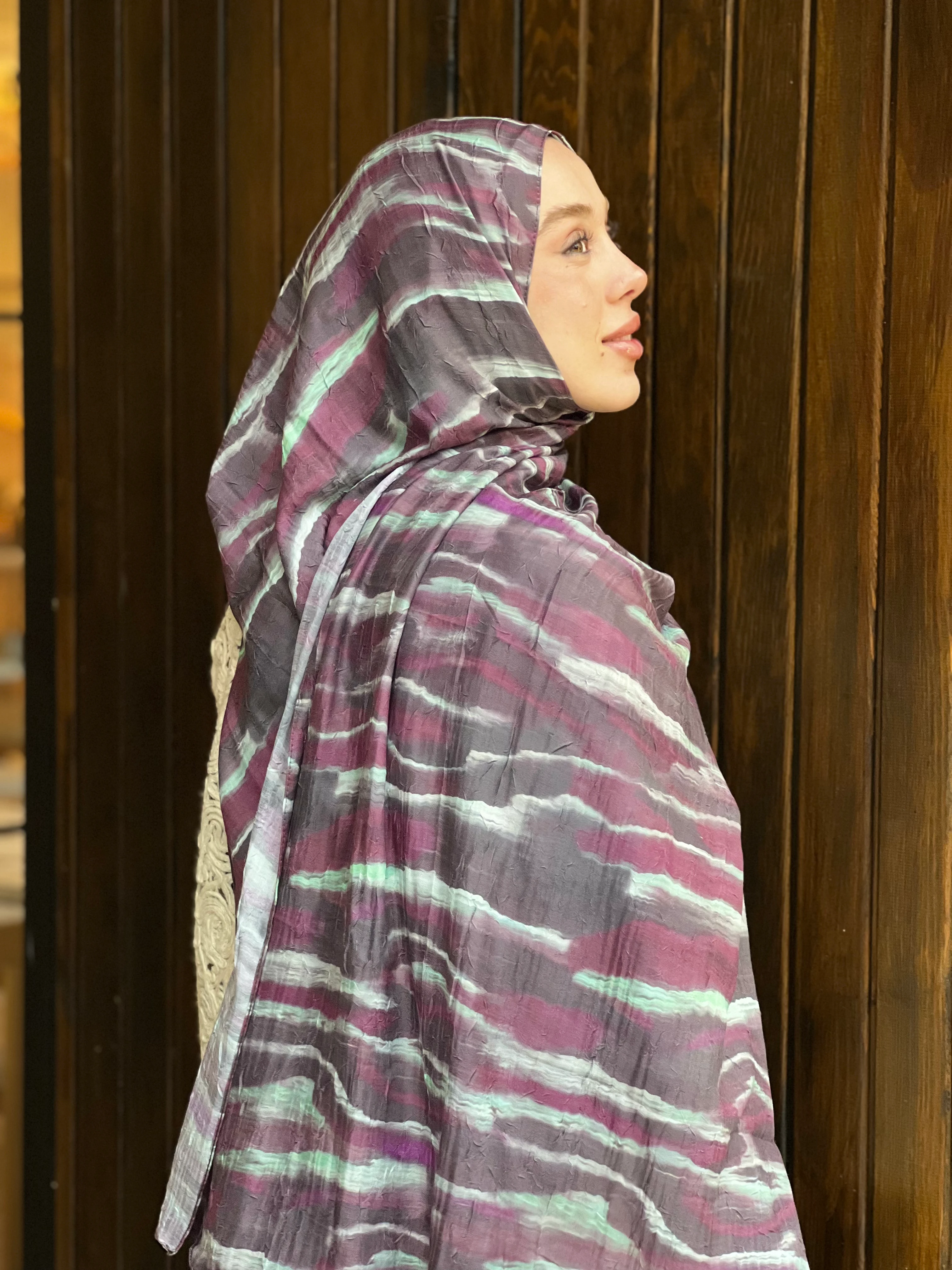 Northern Lights Desen Bambu Şal