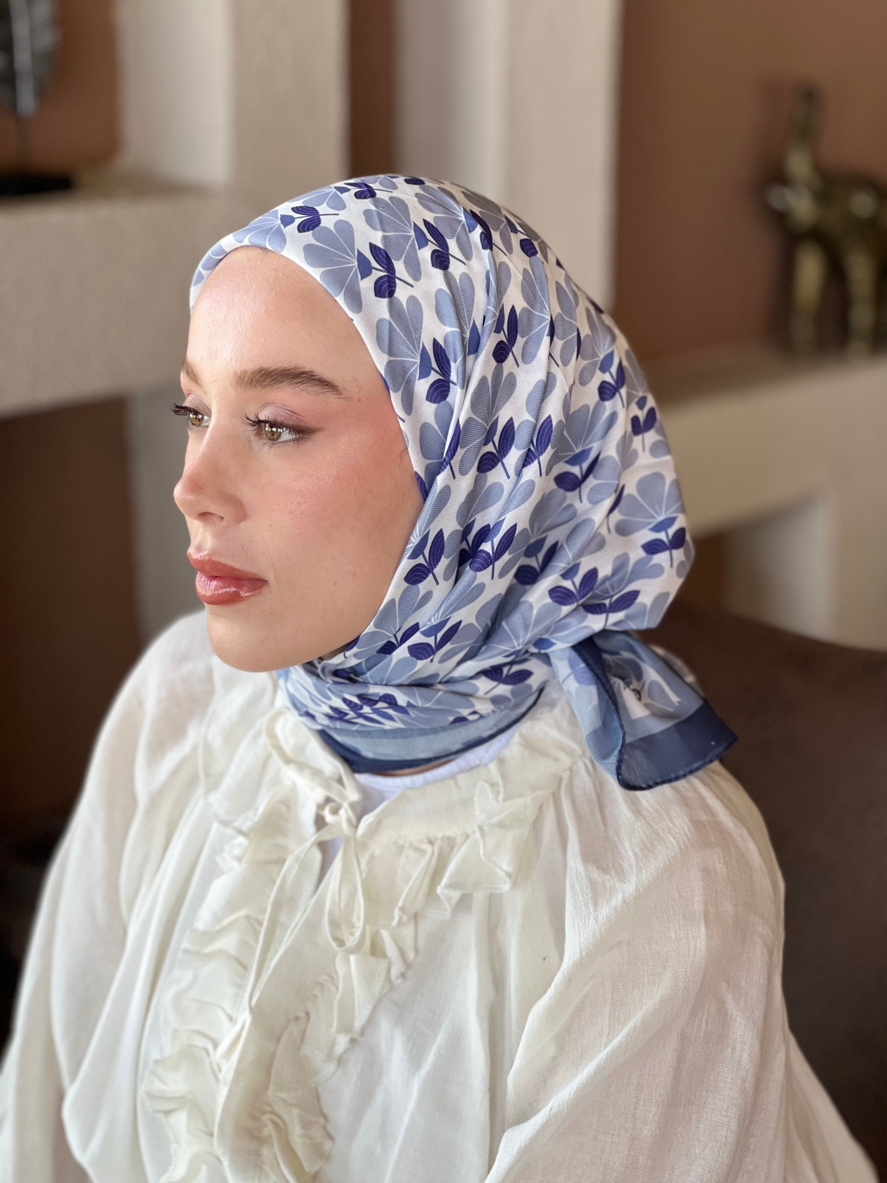 Yonca Desen Pamuk Eşarp - Lacivert