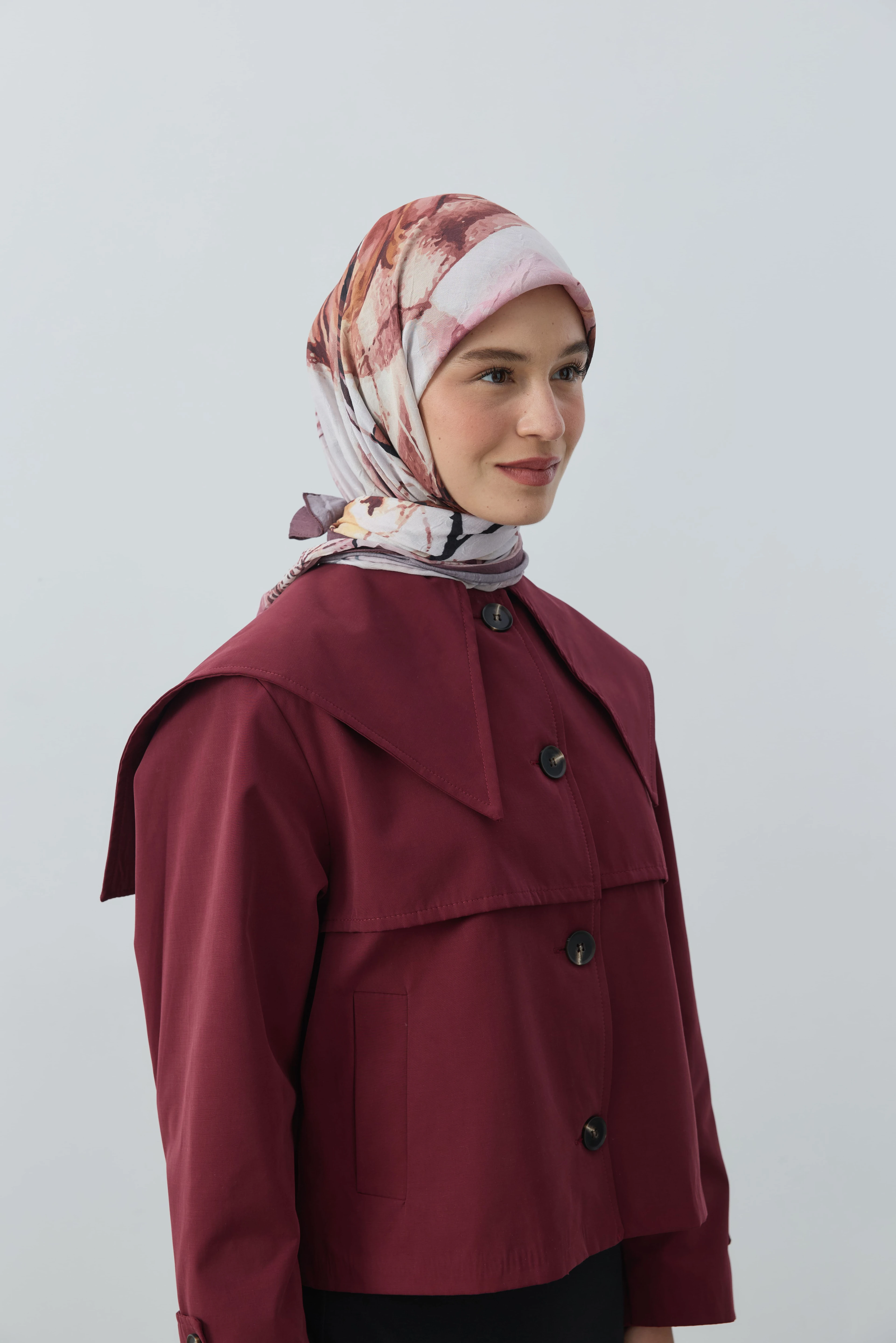 Seraphy Desen Bambu Eşarp - Koyu Marsala