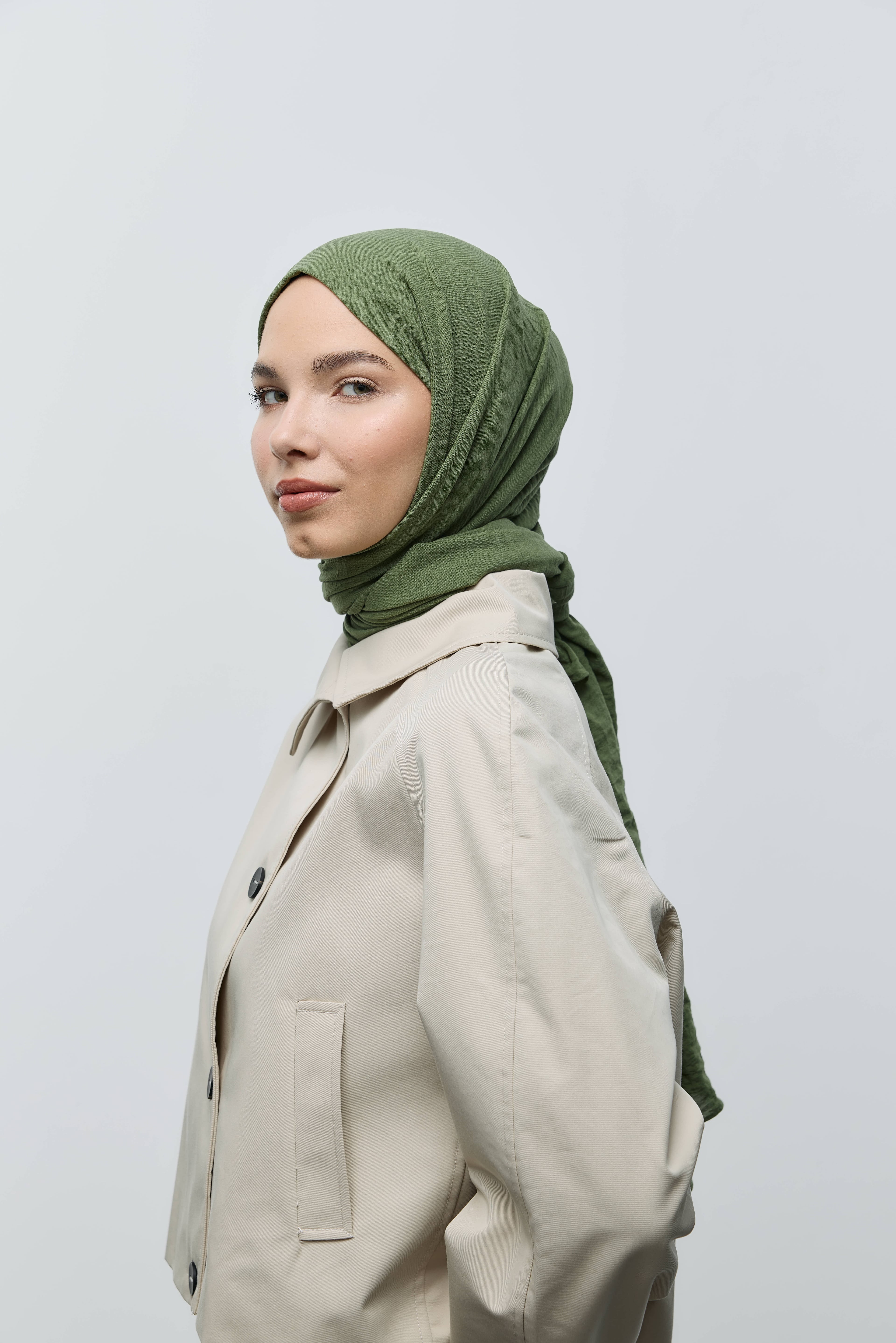 Krash Cotton Shawl - Khaki