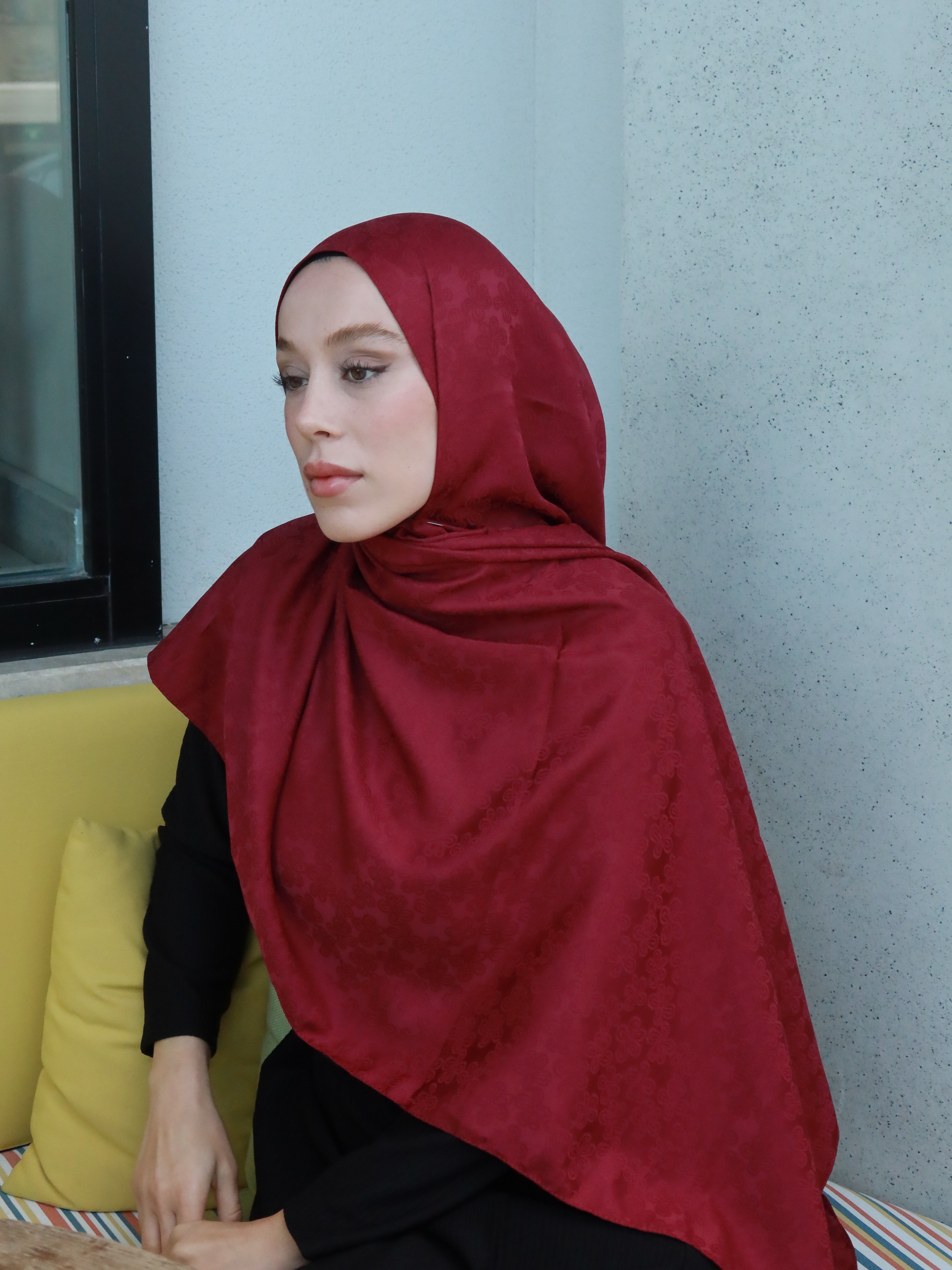 İpeksi Jakar Serisi Amber Desen - Bordo