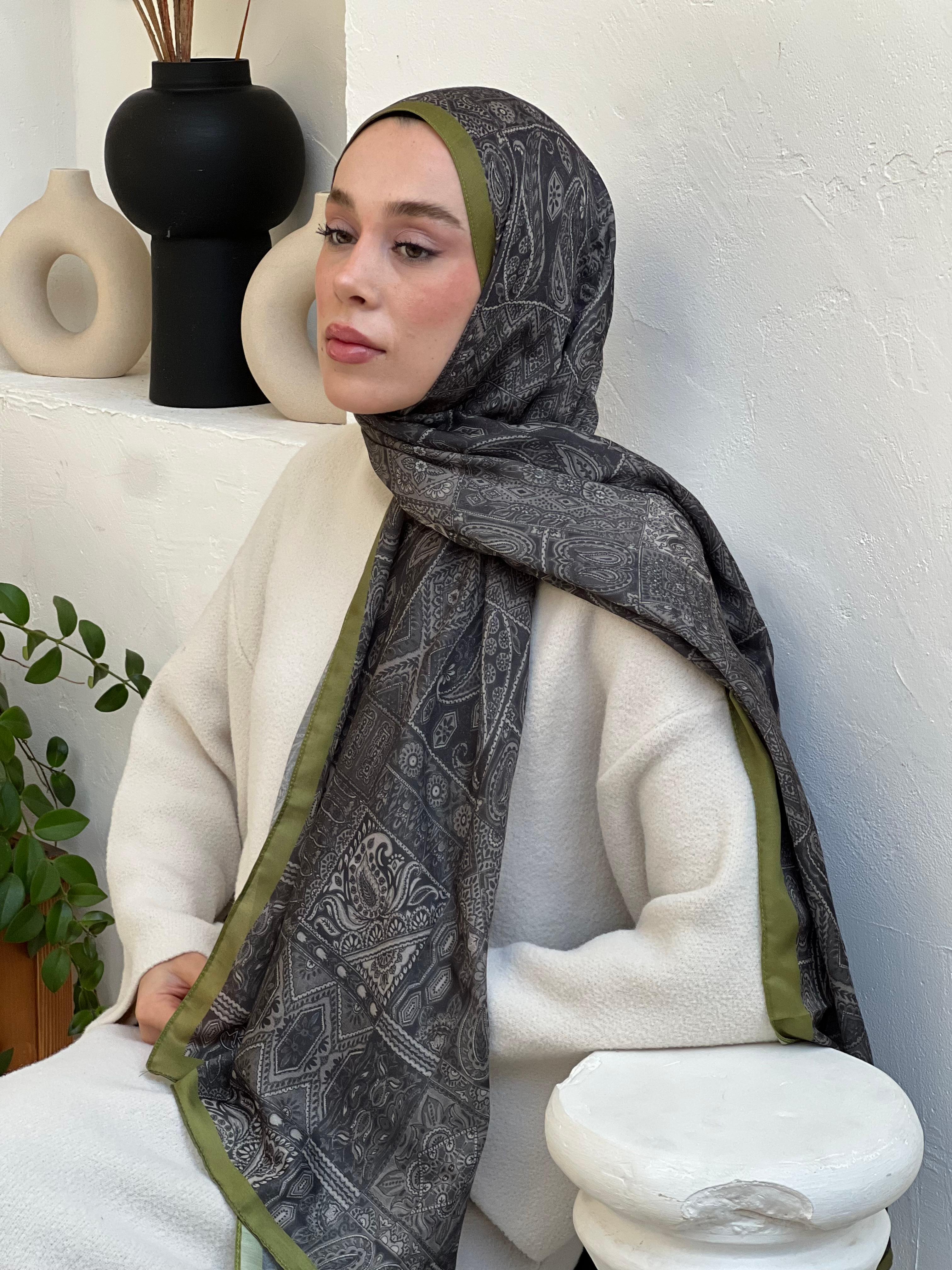 Siena Pattern Cotton Shawl - Green