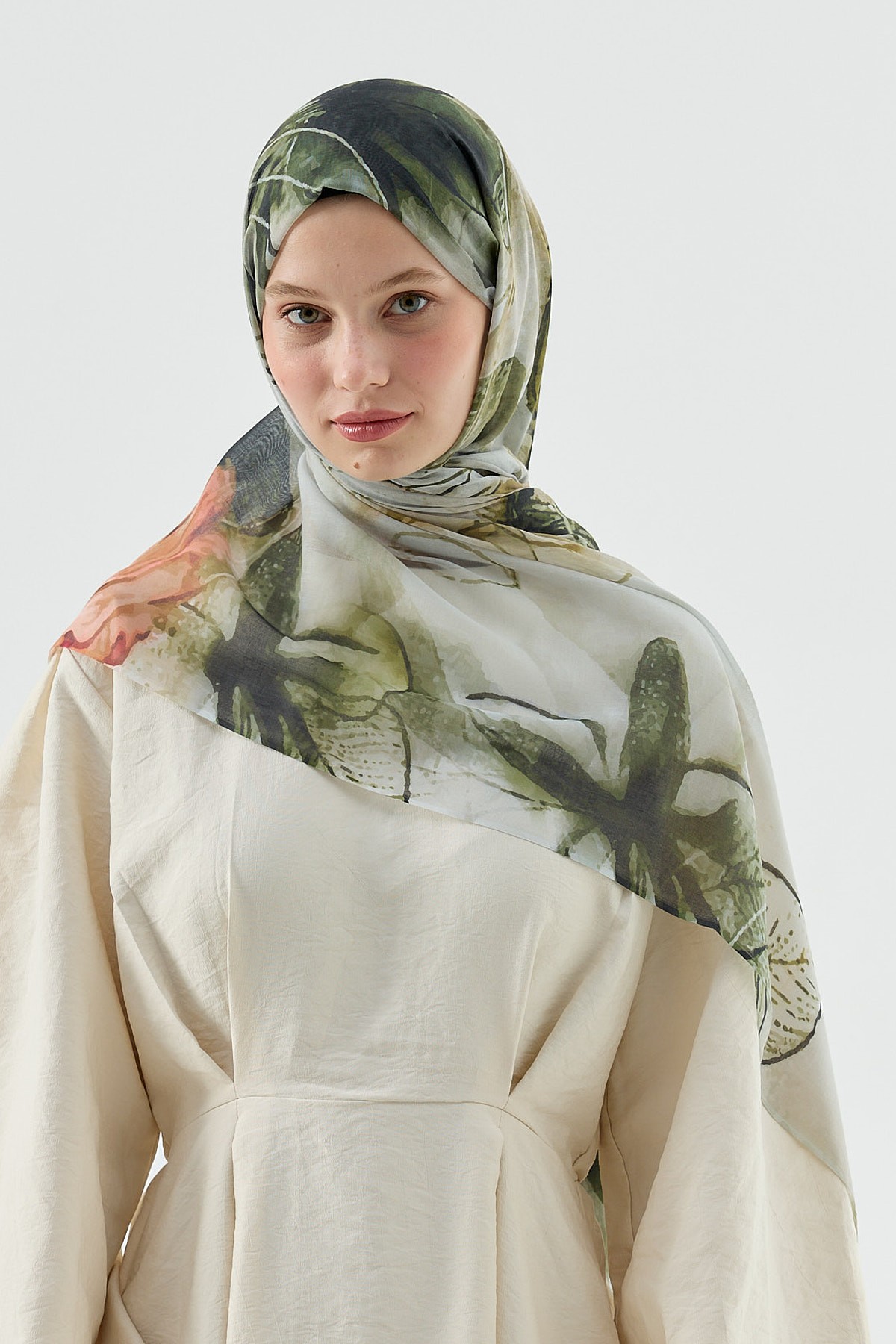 Nilüfer Desen Aya Şal - Taş-Lime
