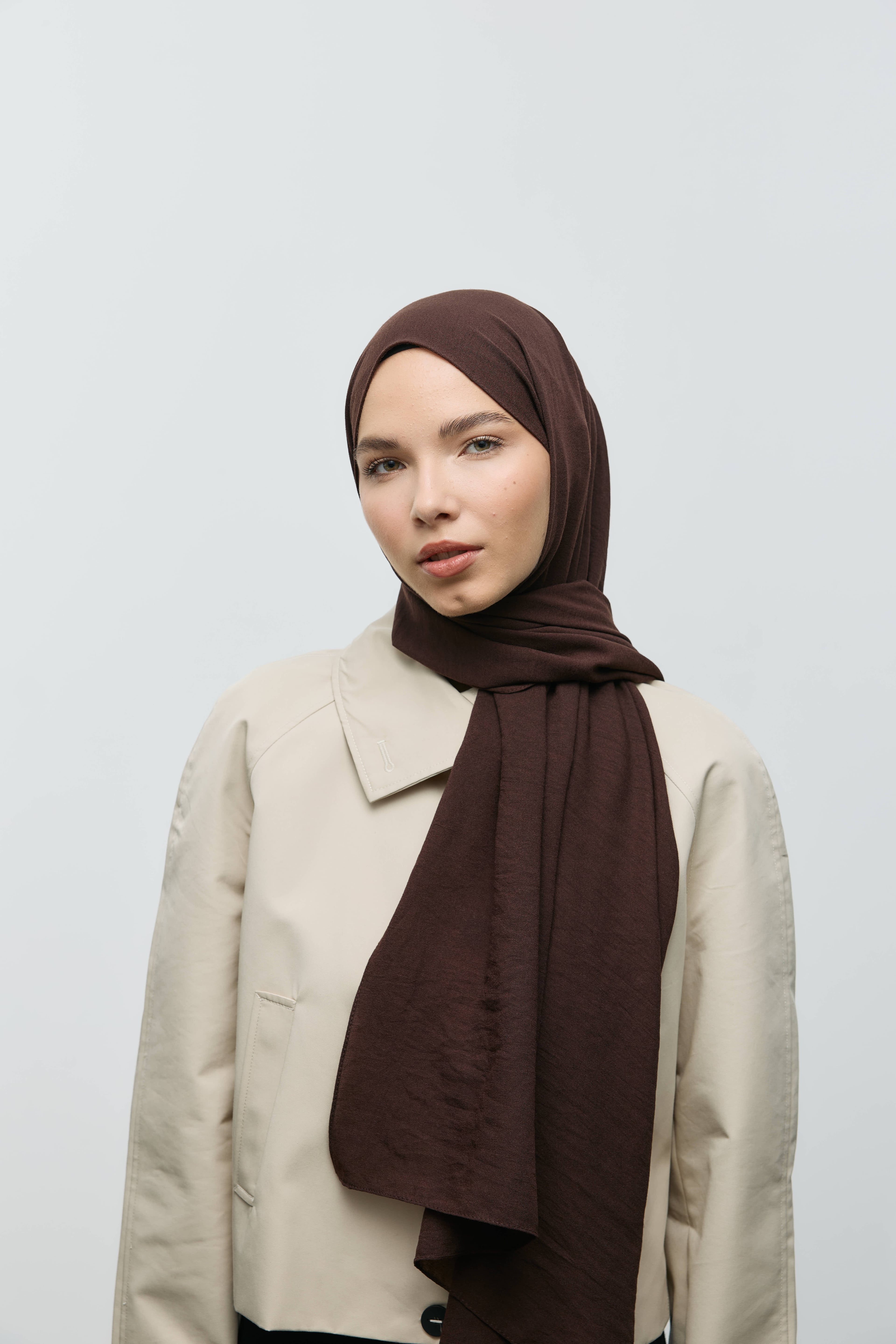 Krash Cotton Shawl - Bitter Coffee