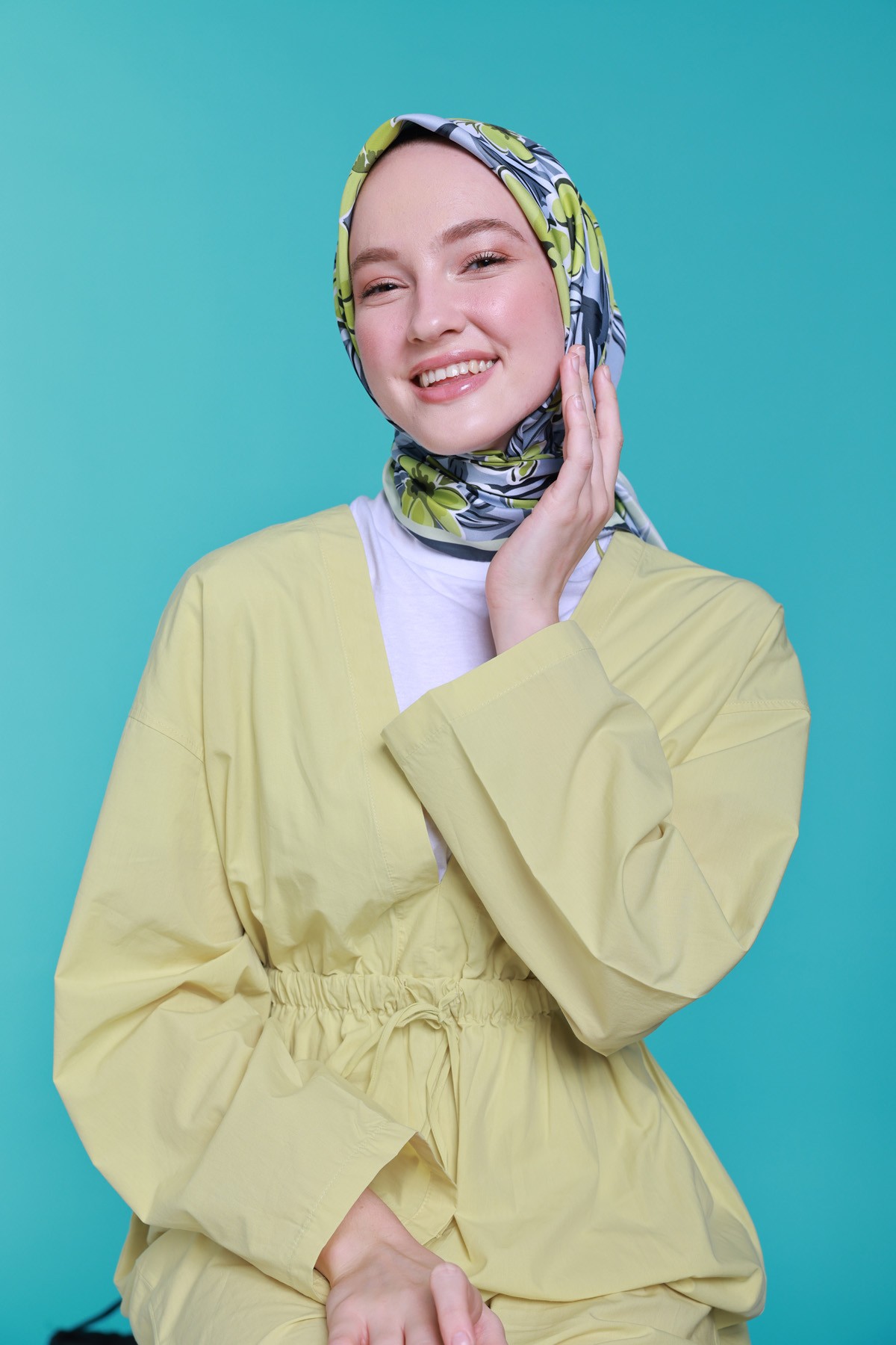 Florie Twill Scarf - Siyah Gri