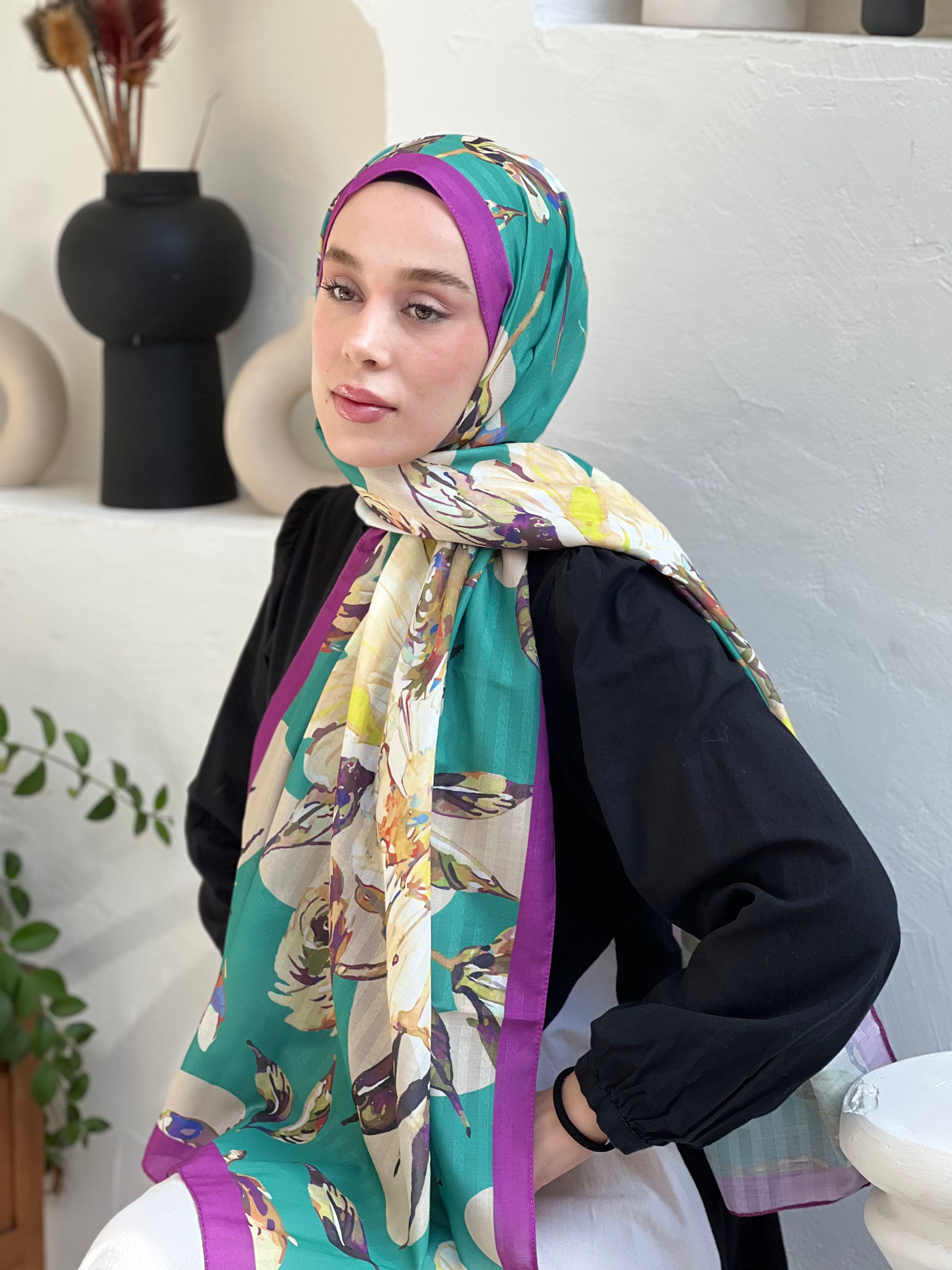 Açelya Desen Çizgili Şal