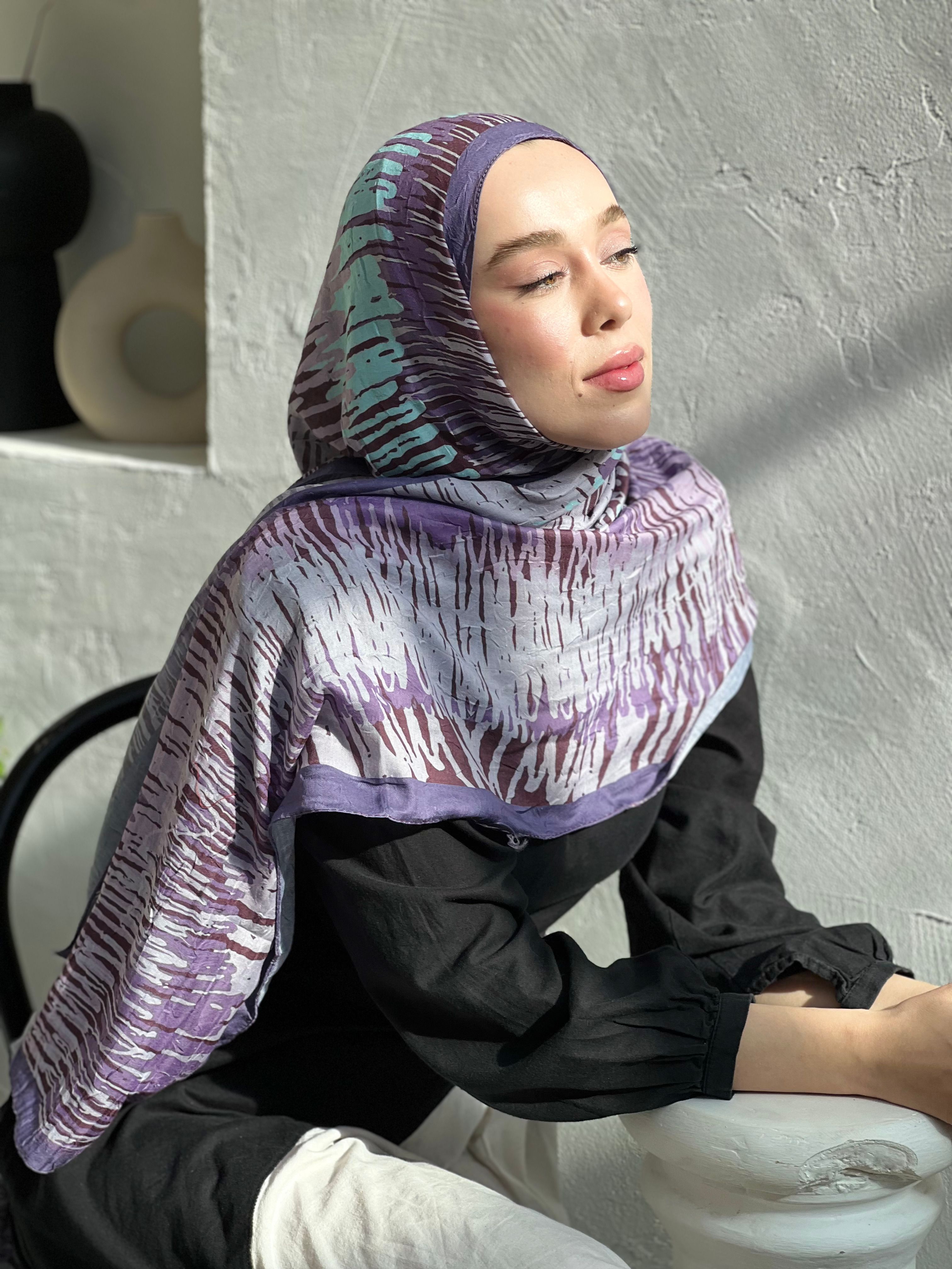 Linye Pattern Bamboo Shawl - Dusty Brown