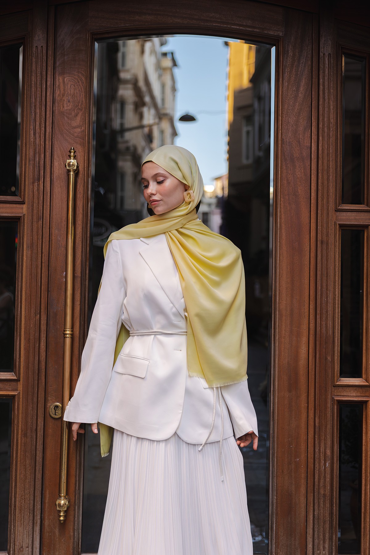 Dual Silk Series Shawl - Lemon
