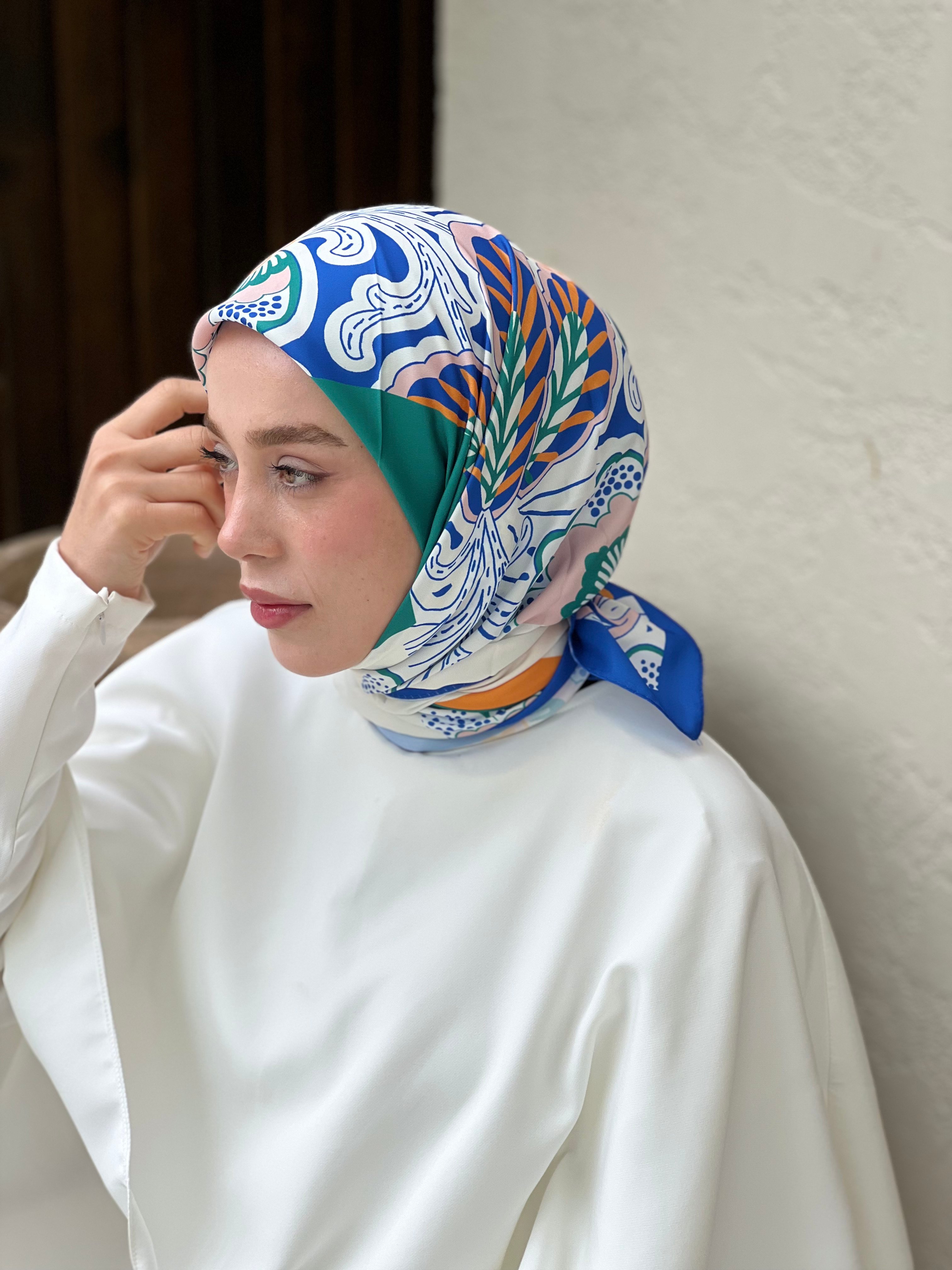 Sarmaşık Twill Eşarp - İndigo