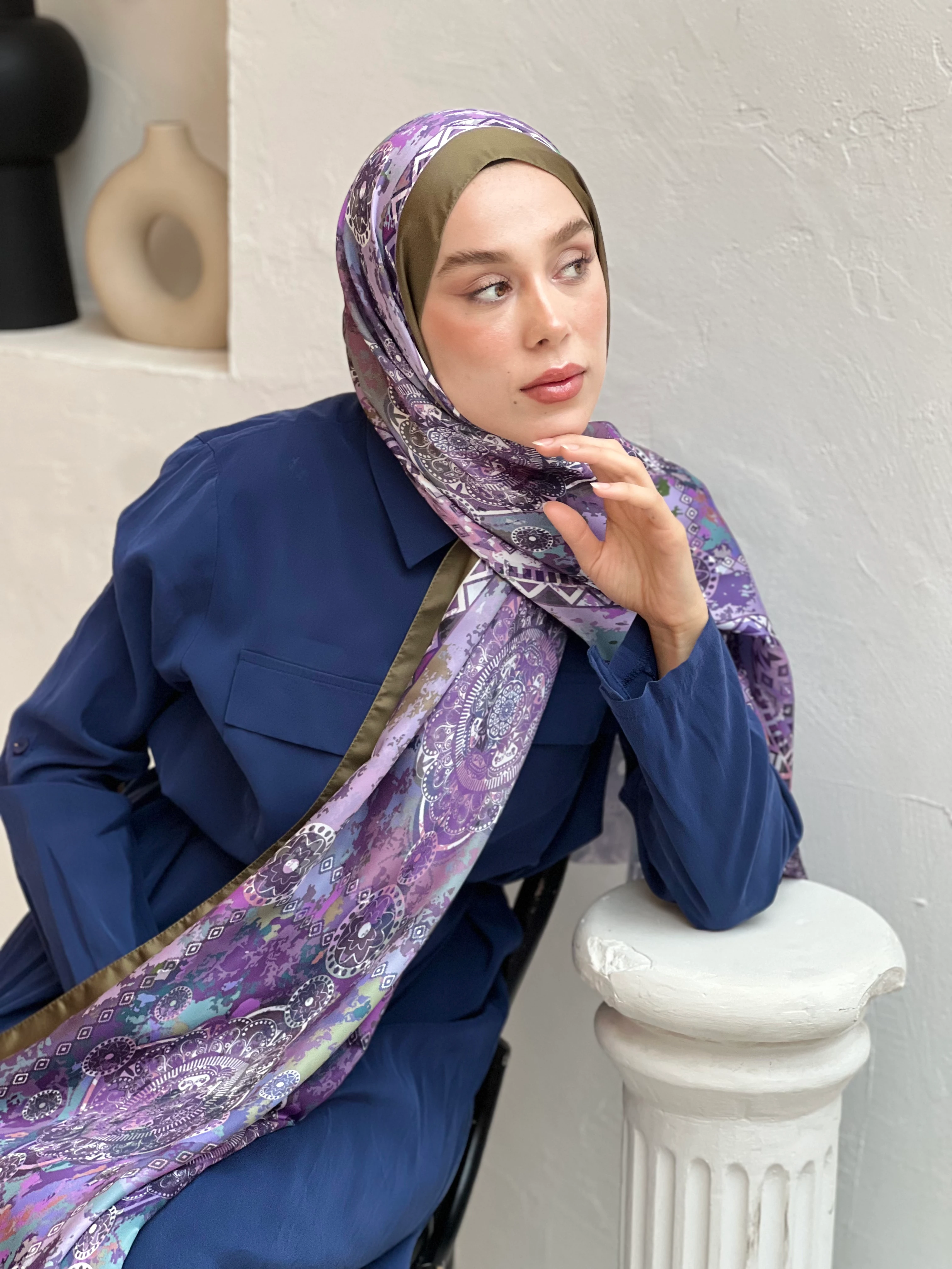 İpeksi Şal Aztek Desen