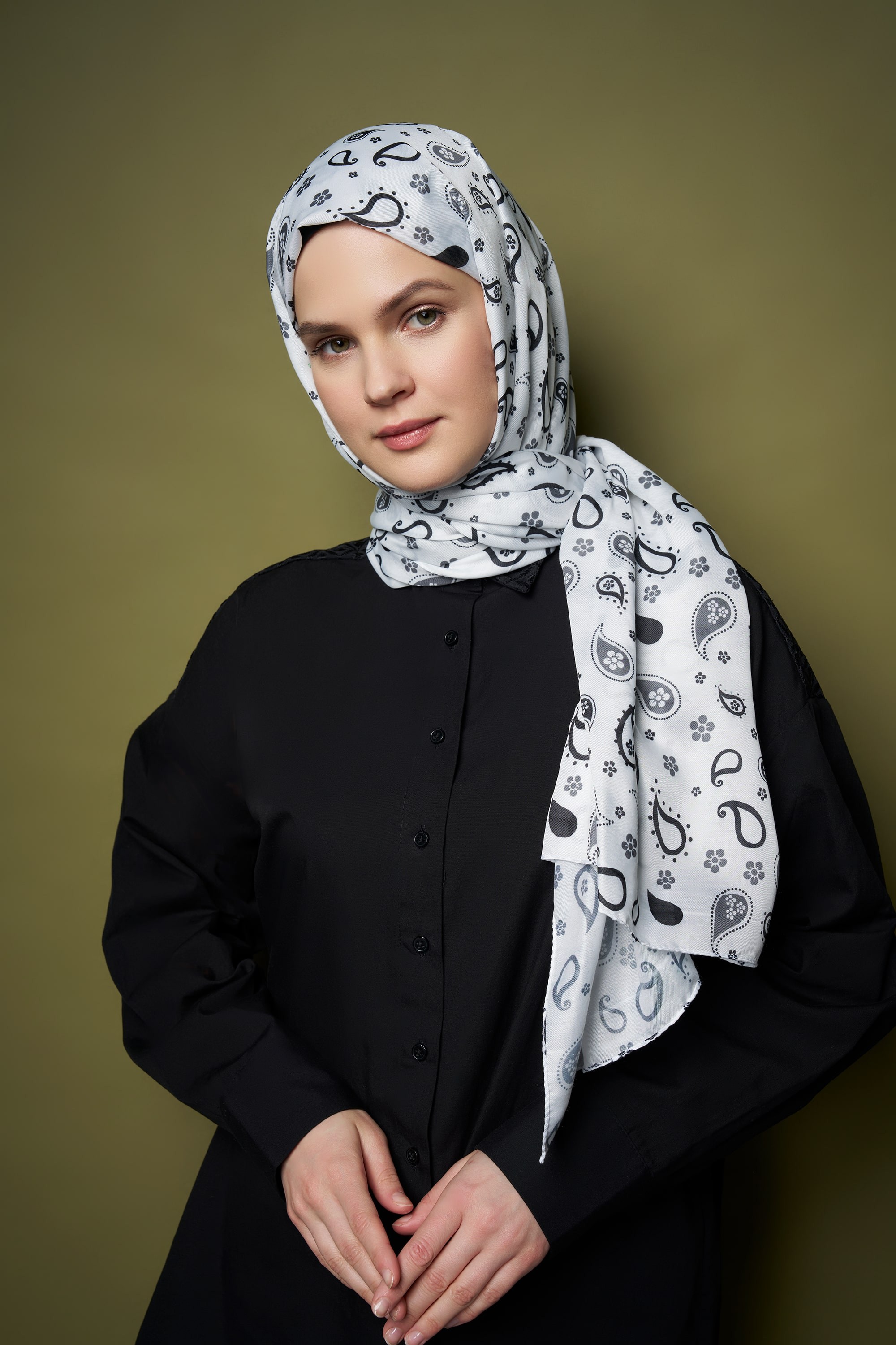 Almond Cotton Shawl - Beyaz