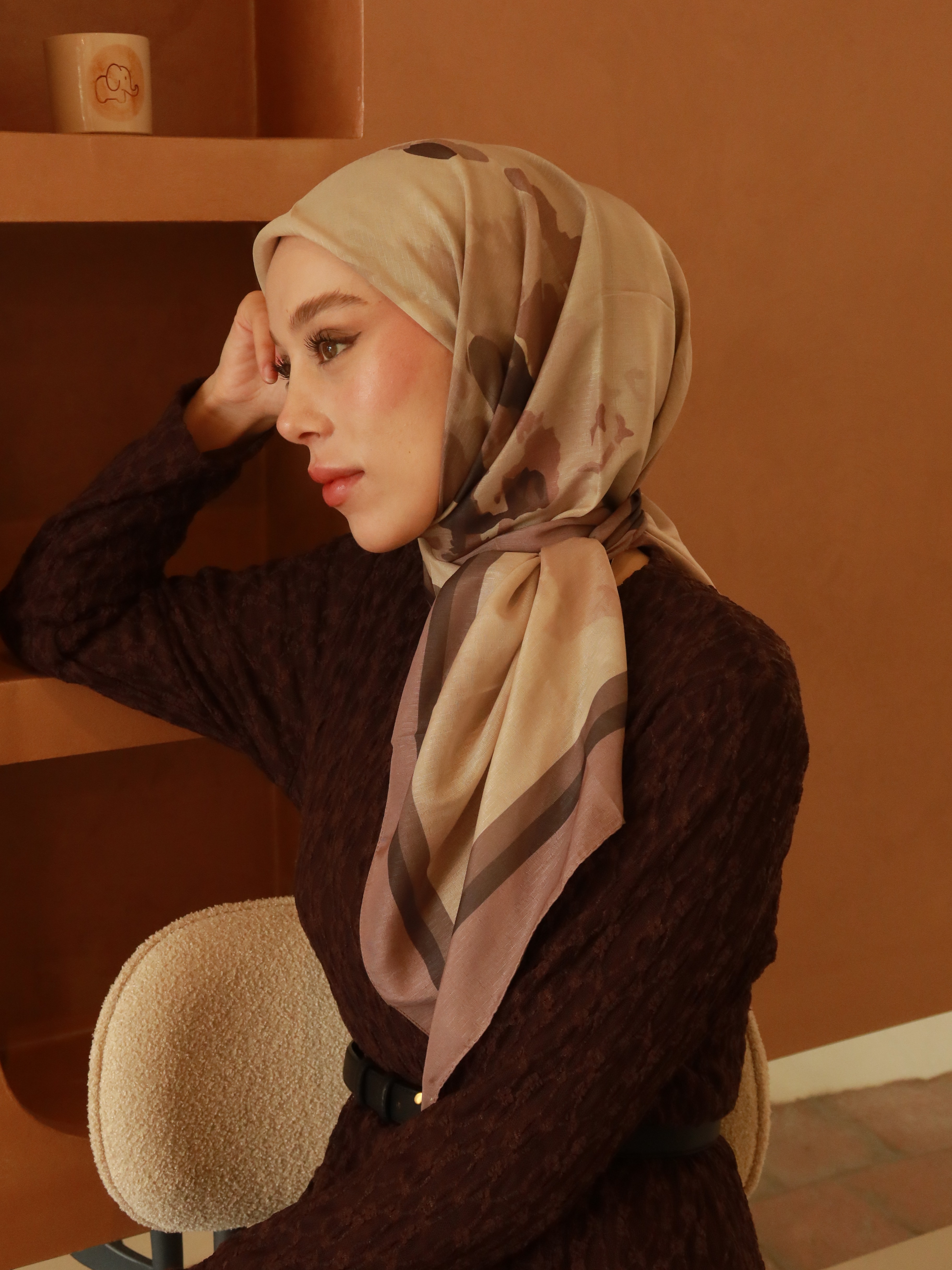 Myren Desen Lina Eşarp - Koyu Vizon