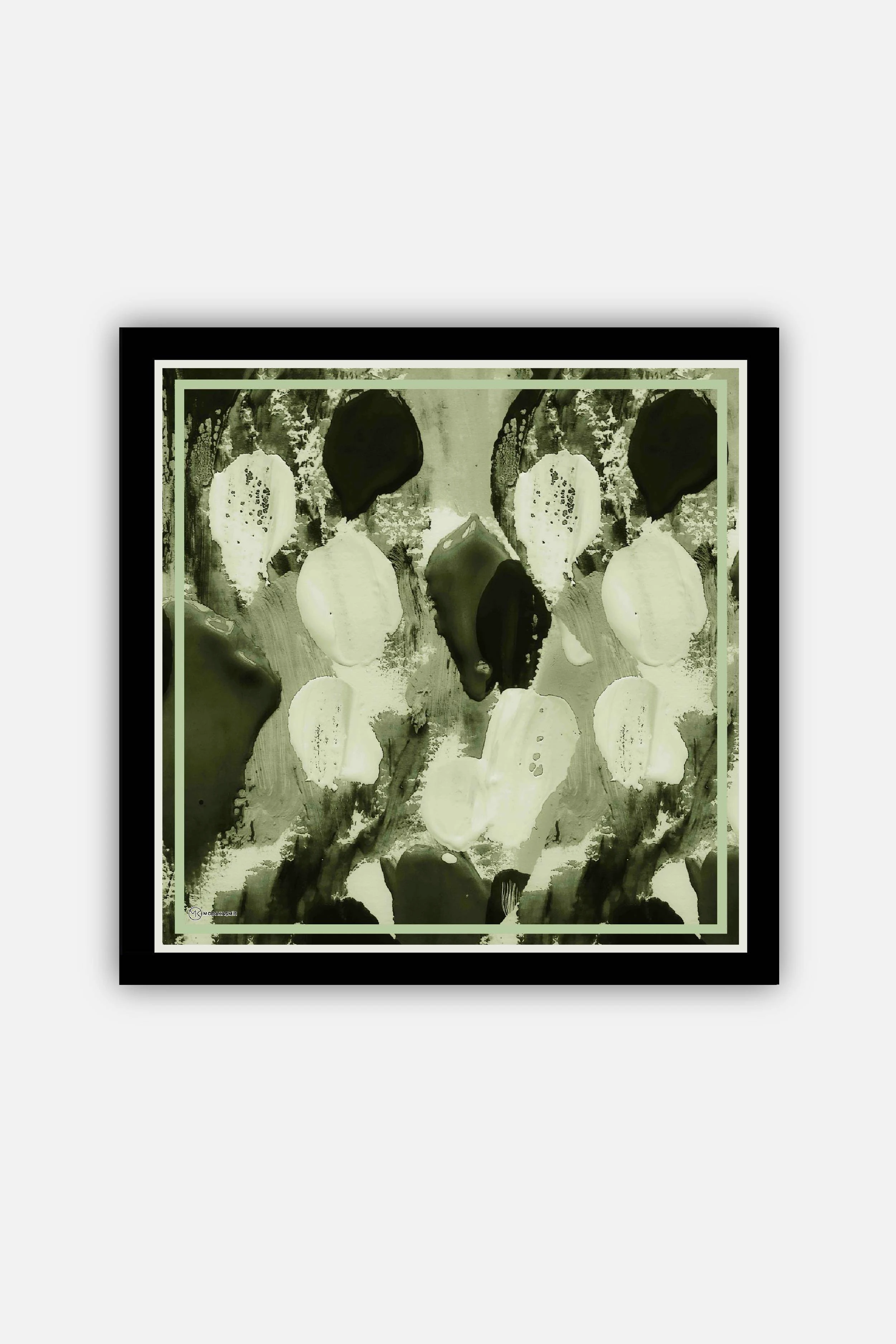 Lymera Desen Lina Eşarp - Siyah-Yeşil