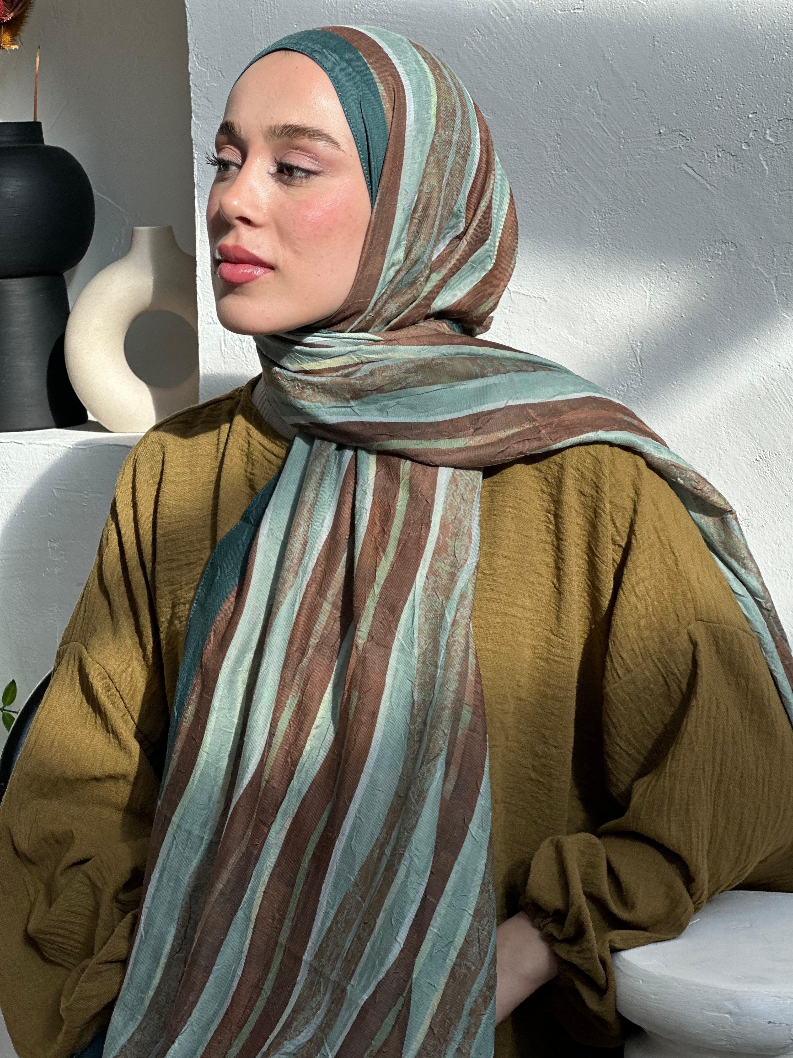 Stripe Pattern Bamboo Shawl