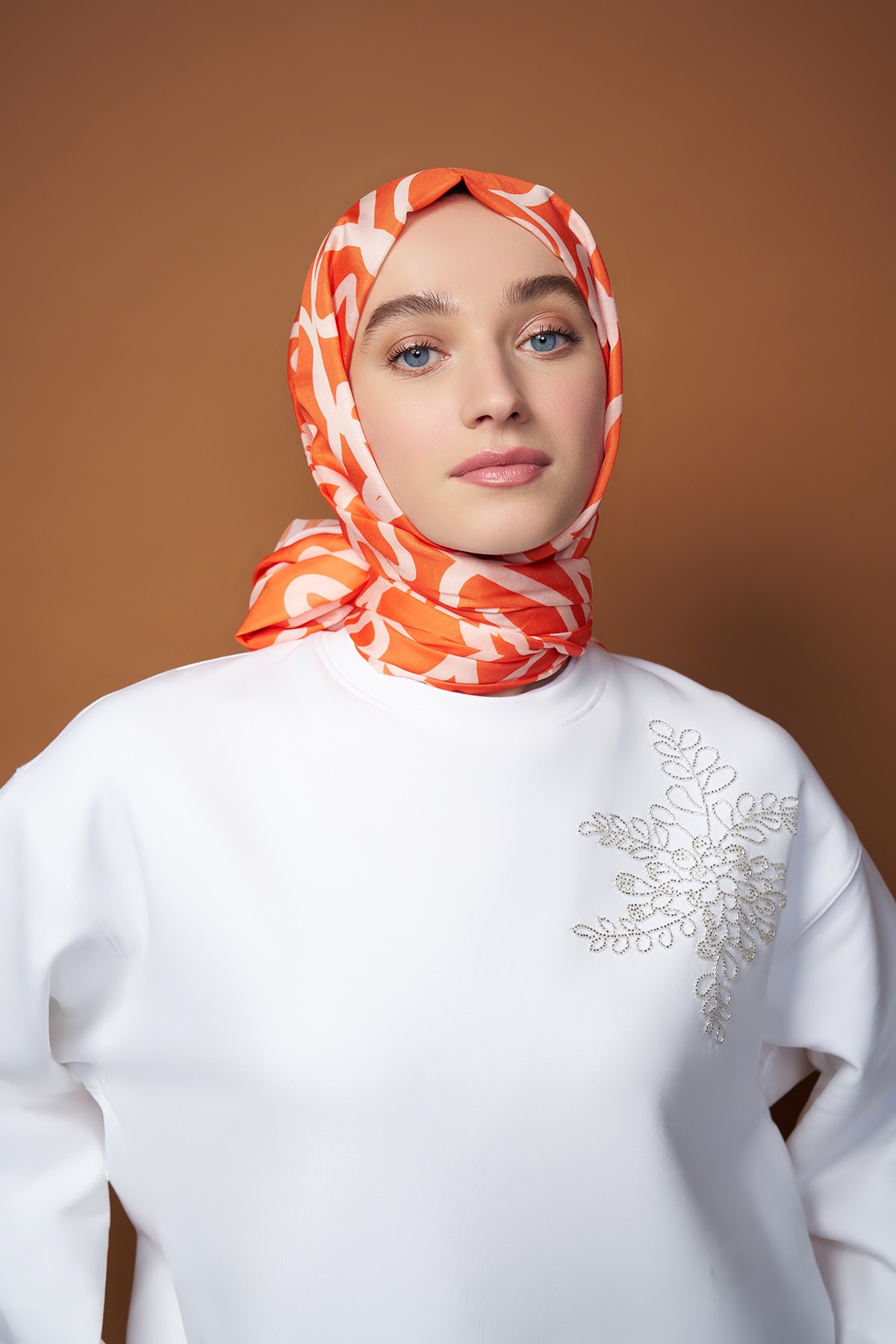 Signature Cotton Shawl - Orange