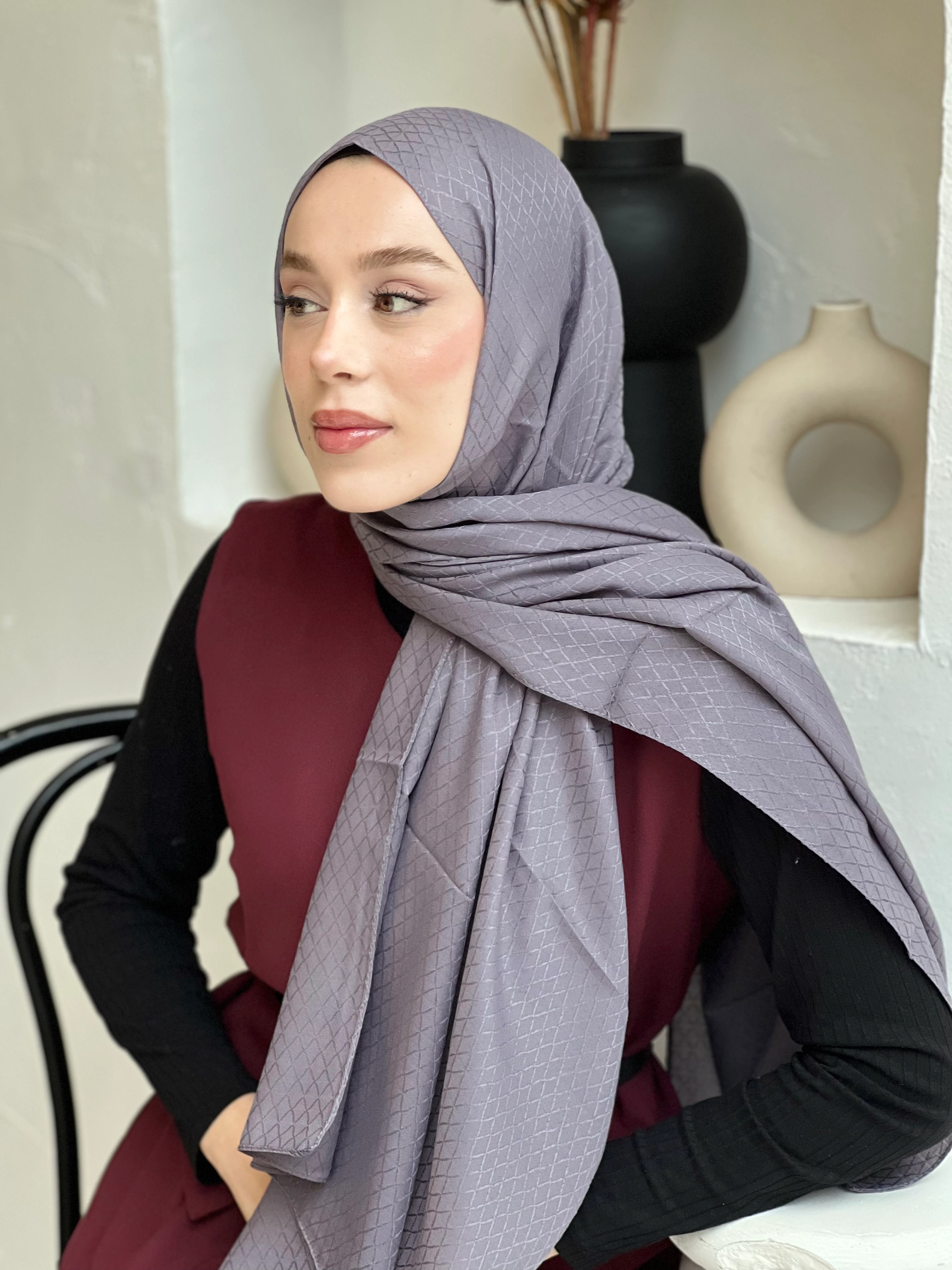 Soft Jacquard Series Pearl Rhythm Pattern Shawl