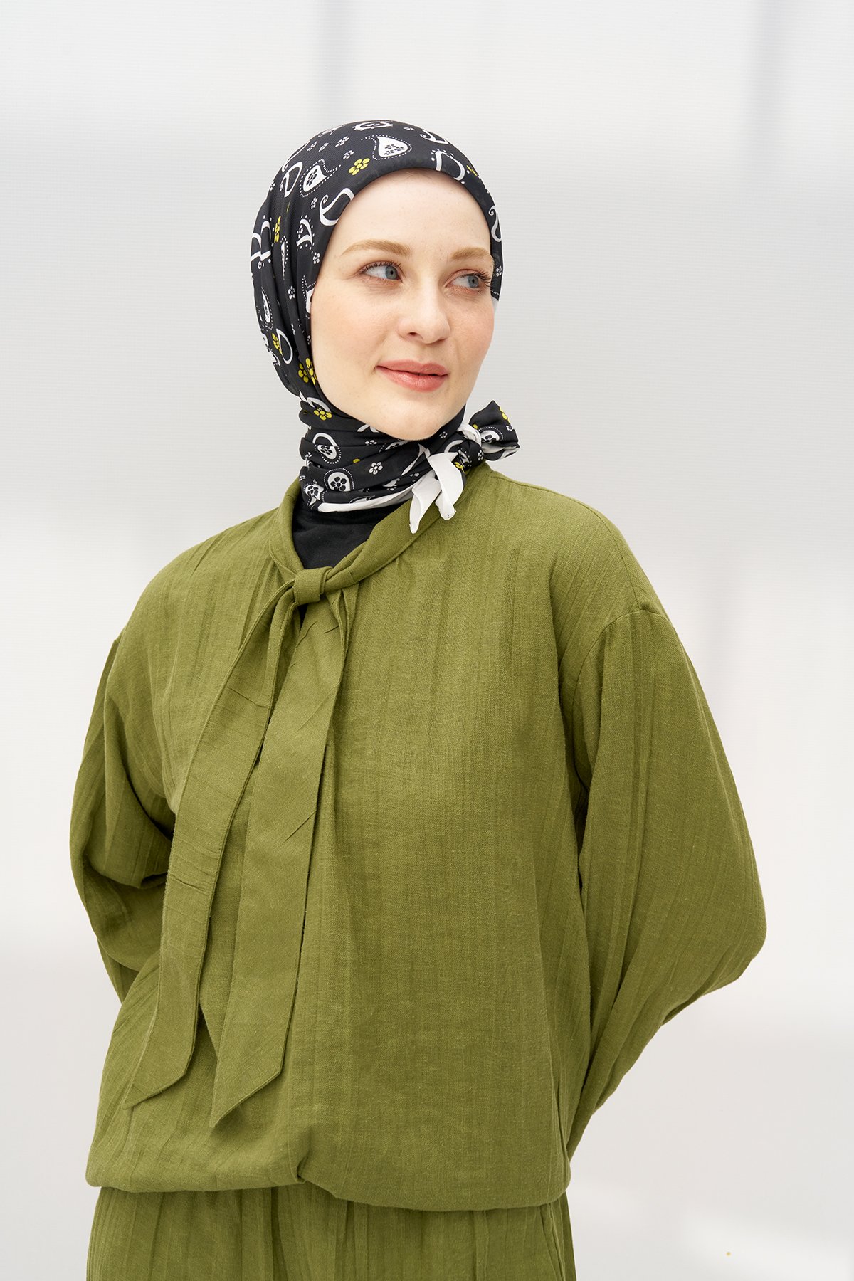 Drop Damla Cotton Scarf - Beyaz