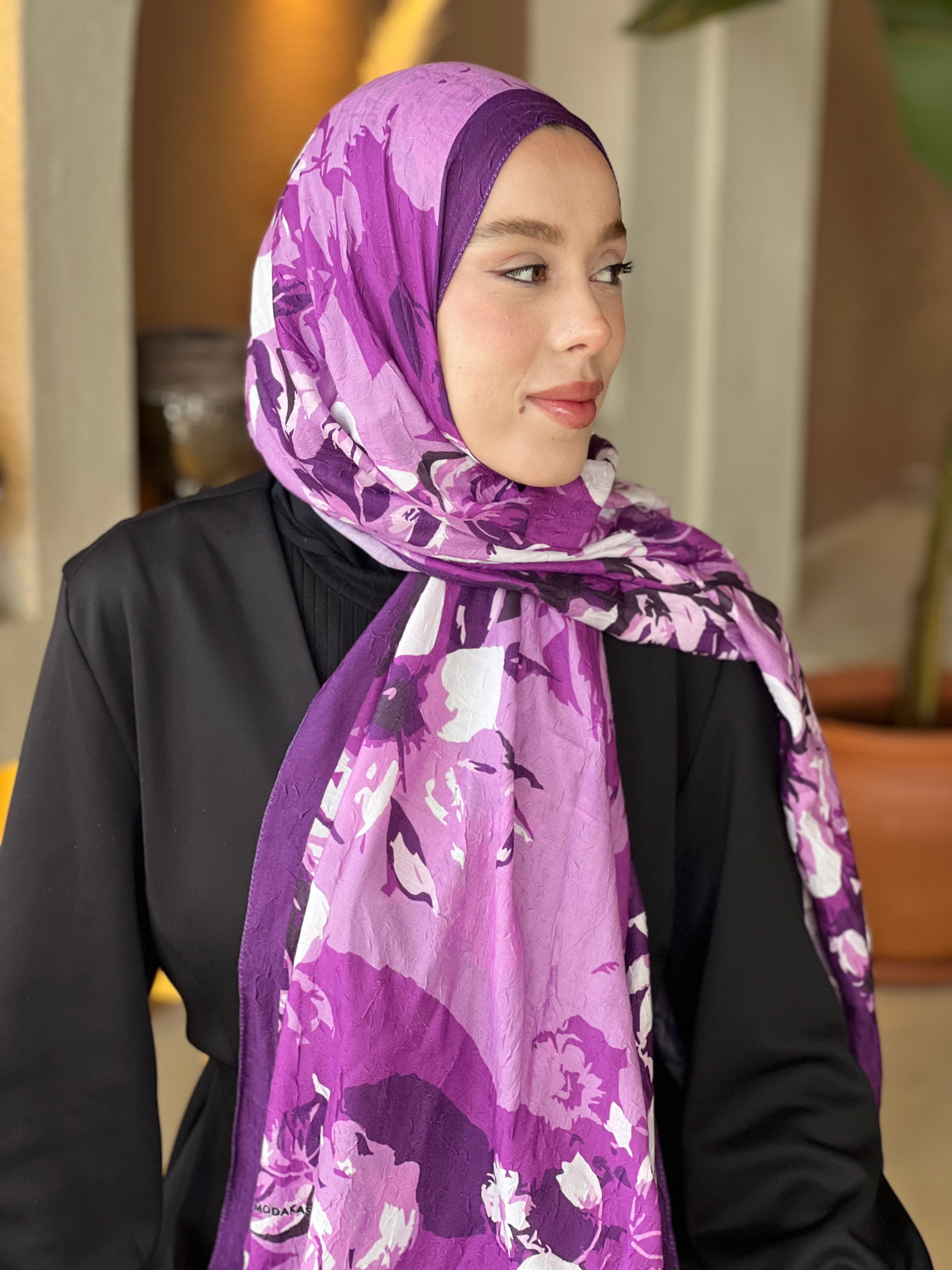 Gül Harmanı Desen Bambu Şal