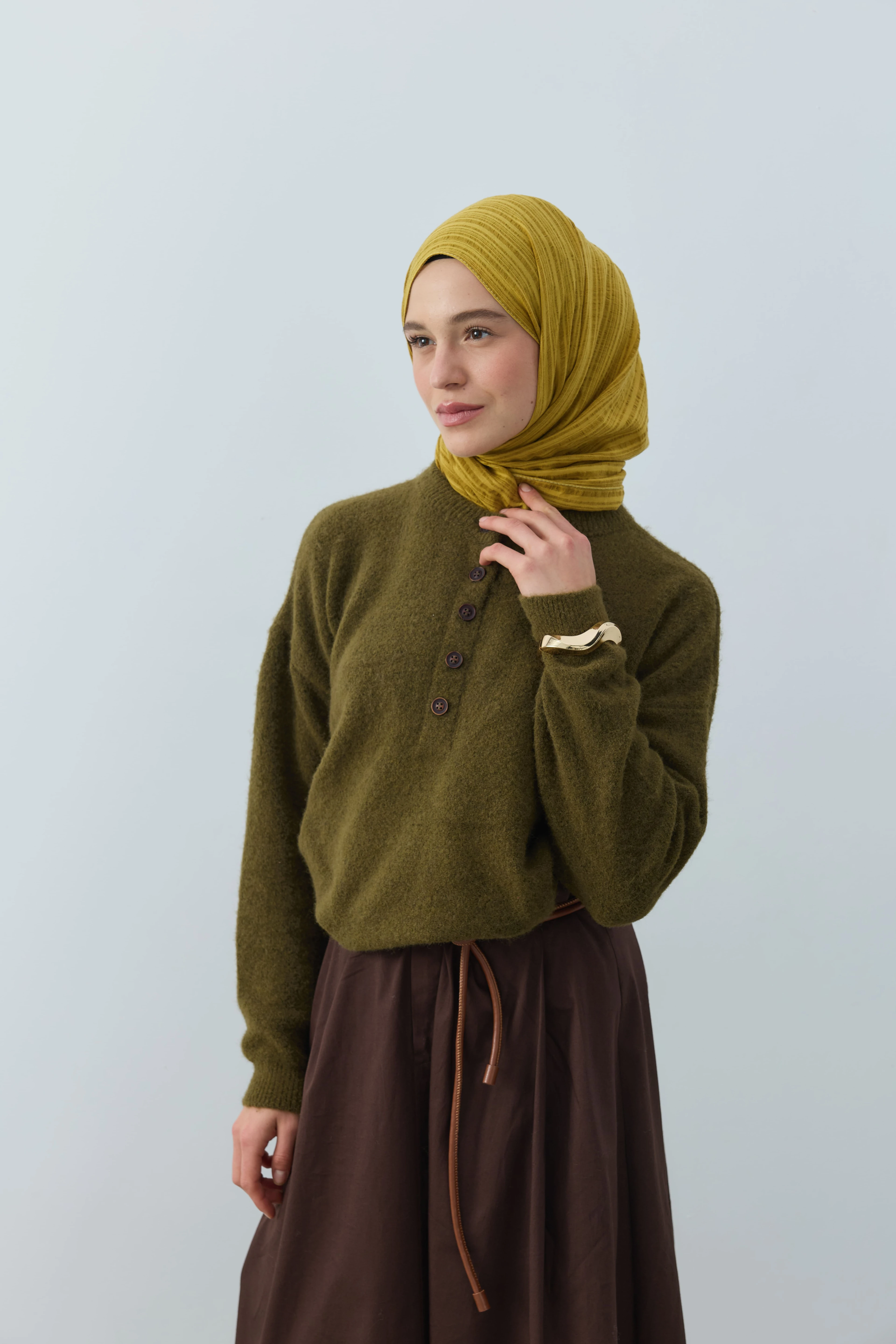 Misto Pamuk Serisi Şal - Sarı