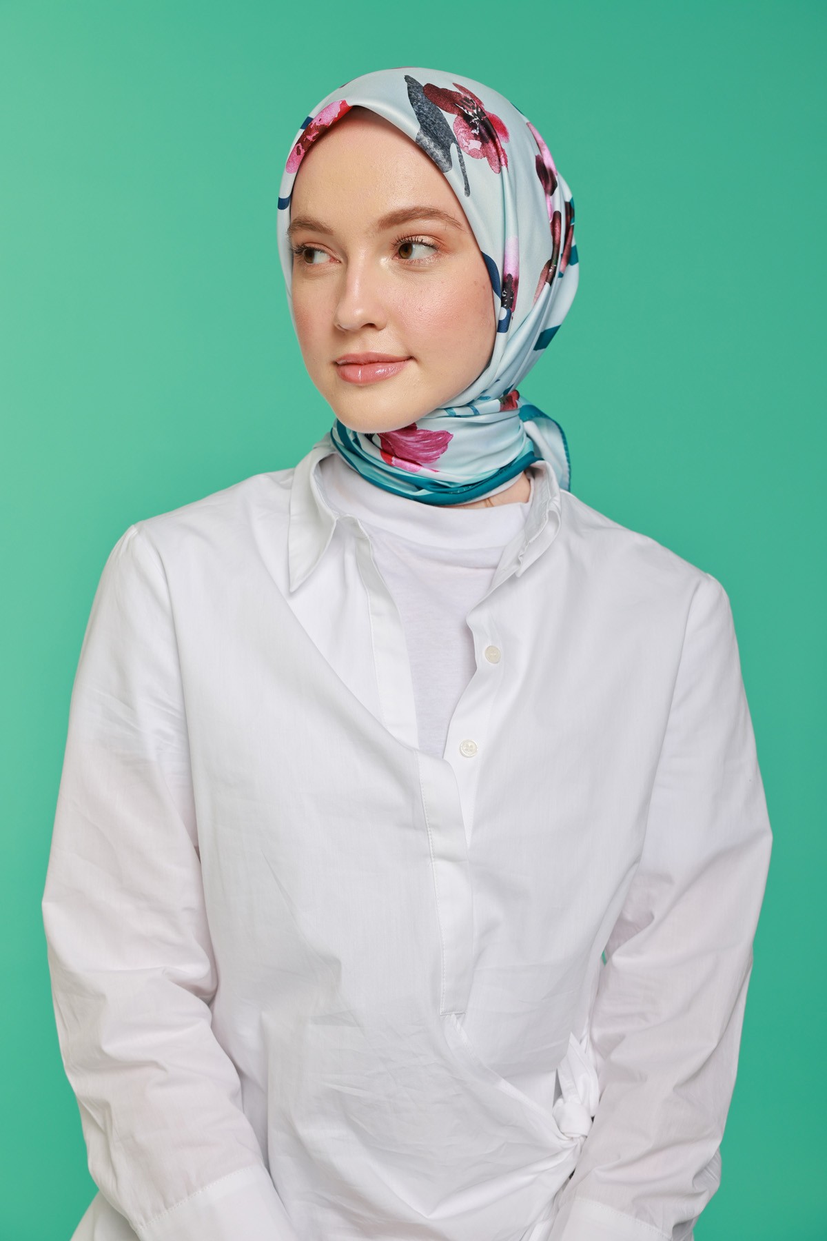 Linear Twill Scarf - Petrol