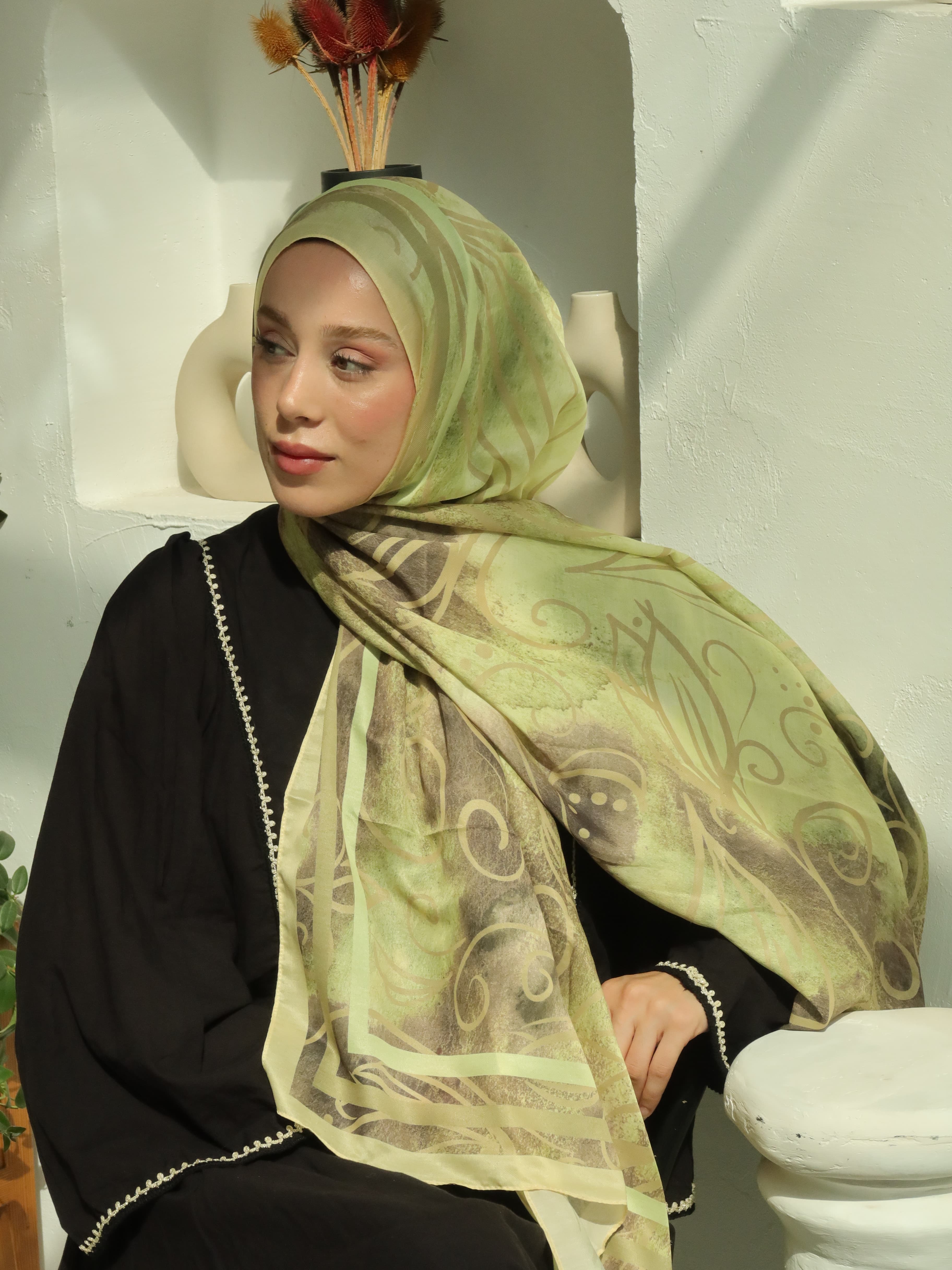 Pietra Desen Pamuk Şal - Butter Yellow