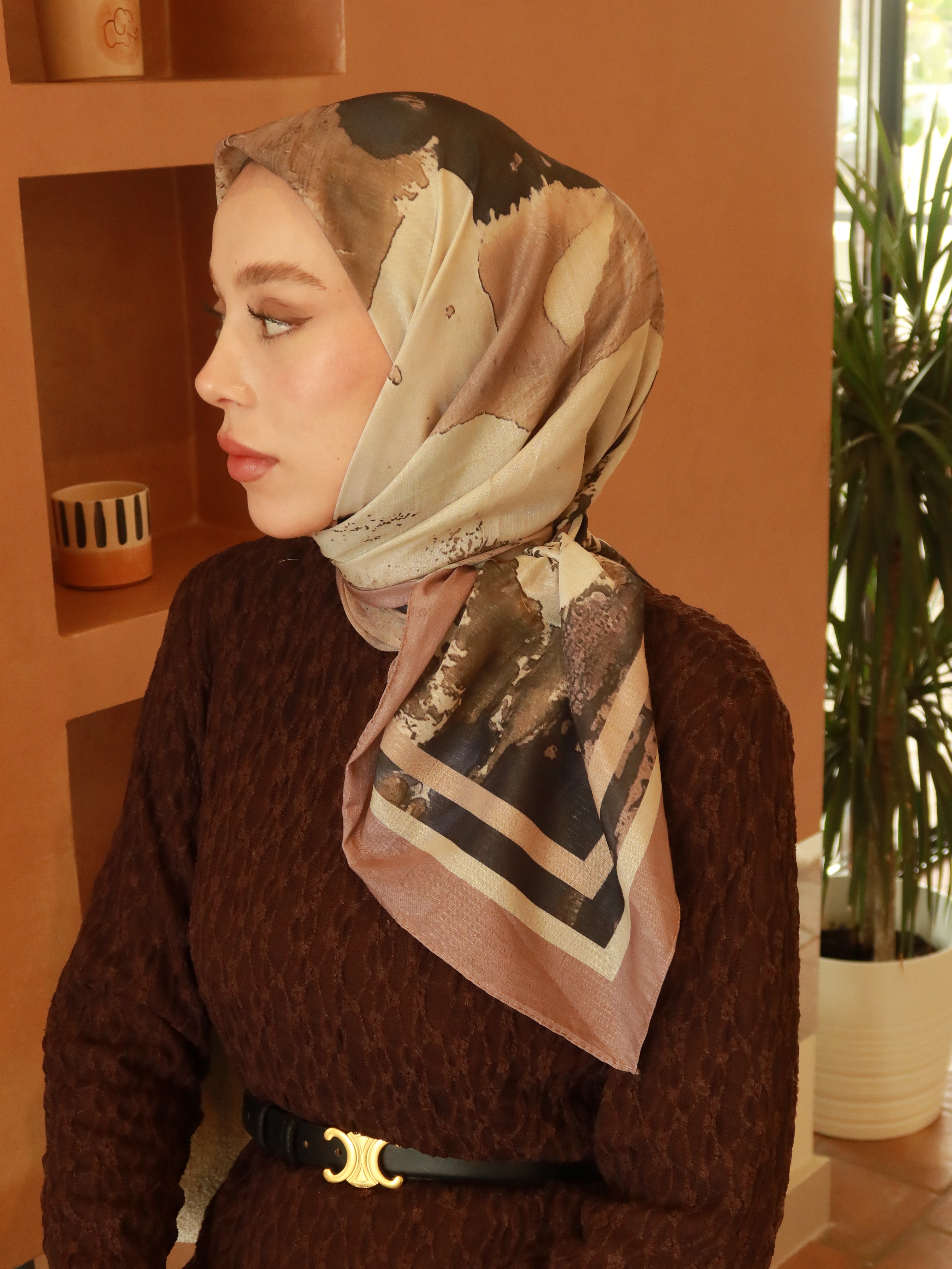 Lymera Desen Lina Eşarp - Vizon