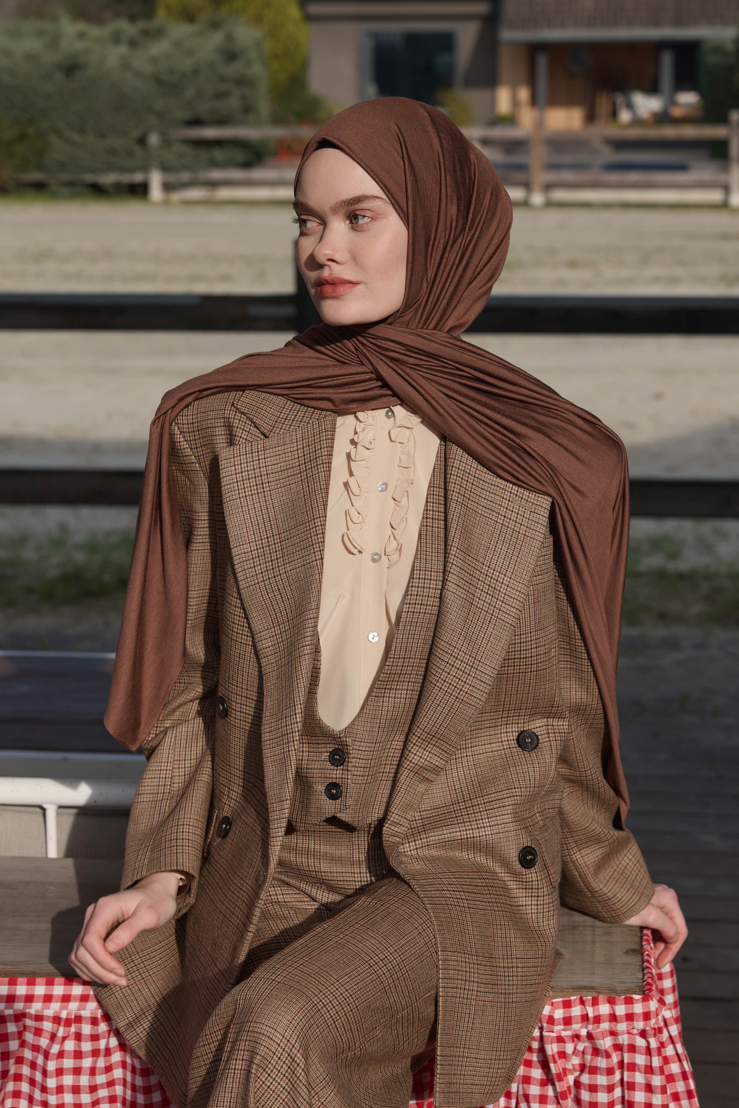 Bambu Penye Şal - Acı Kahve