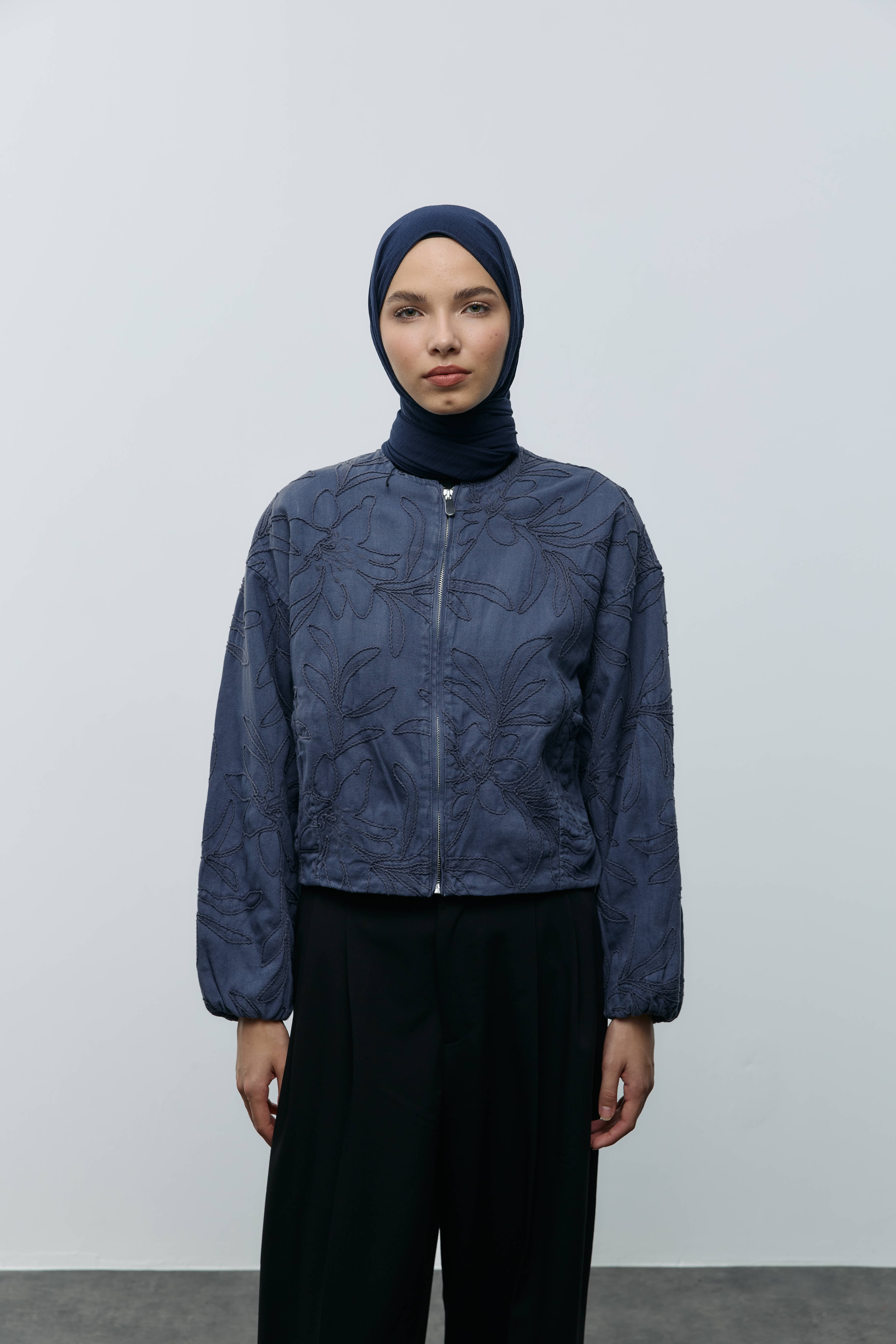 Krash Cotton Shawl - Navy Blue