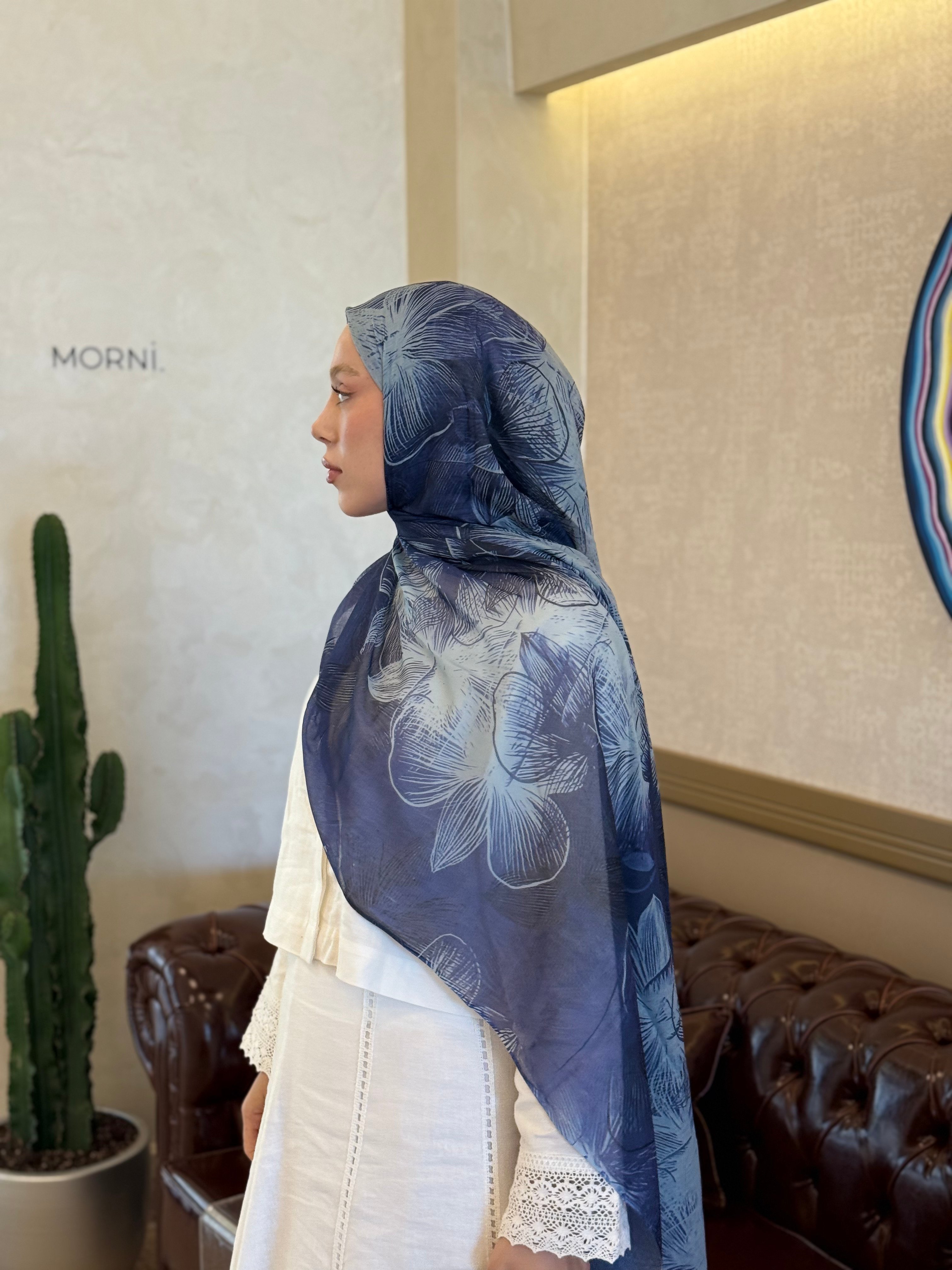 Esilda Desen Aya Şal - Lacivert