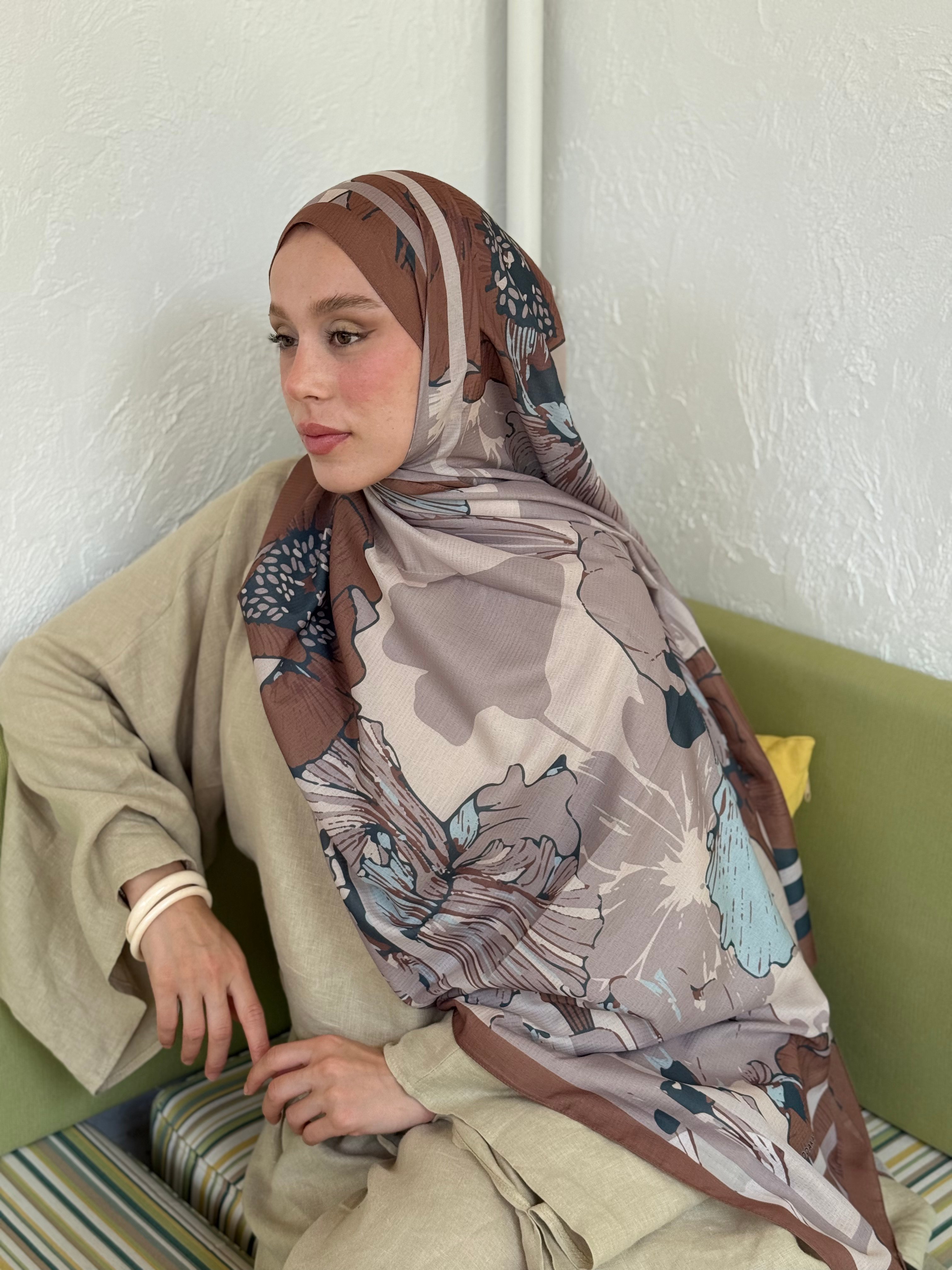 Shelia Desen Lina Şal - Kahverengi