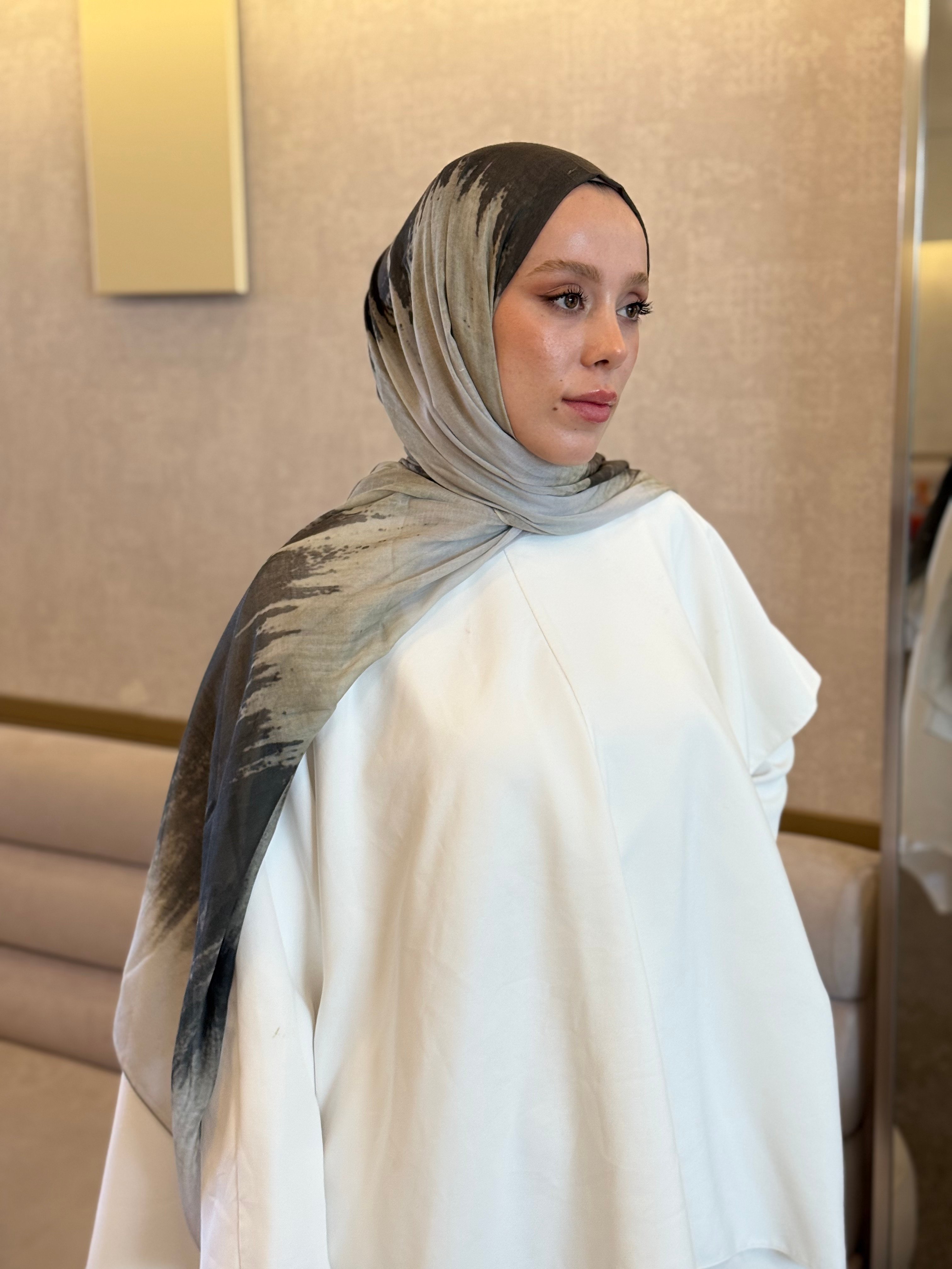 Alaca Desen Aya Serisi Şal - Antik Bej
