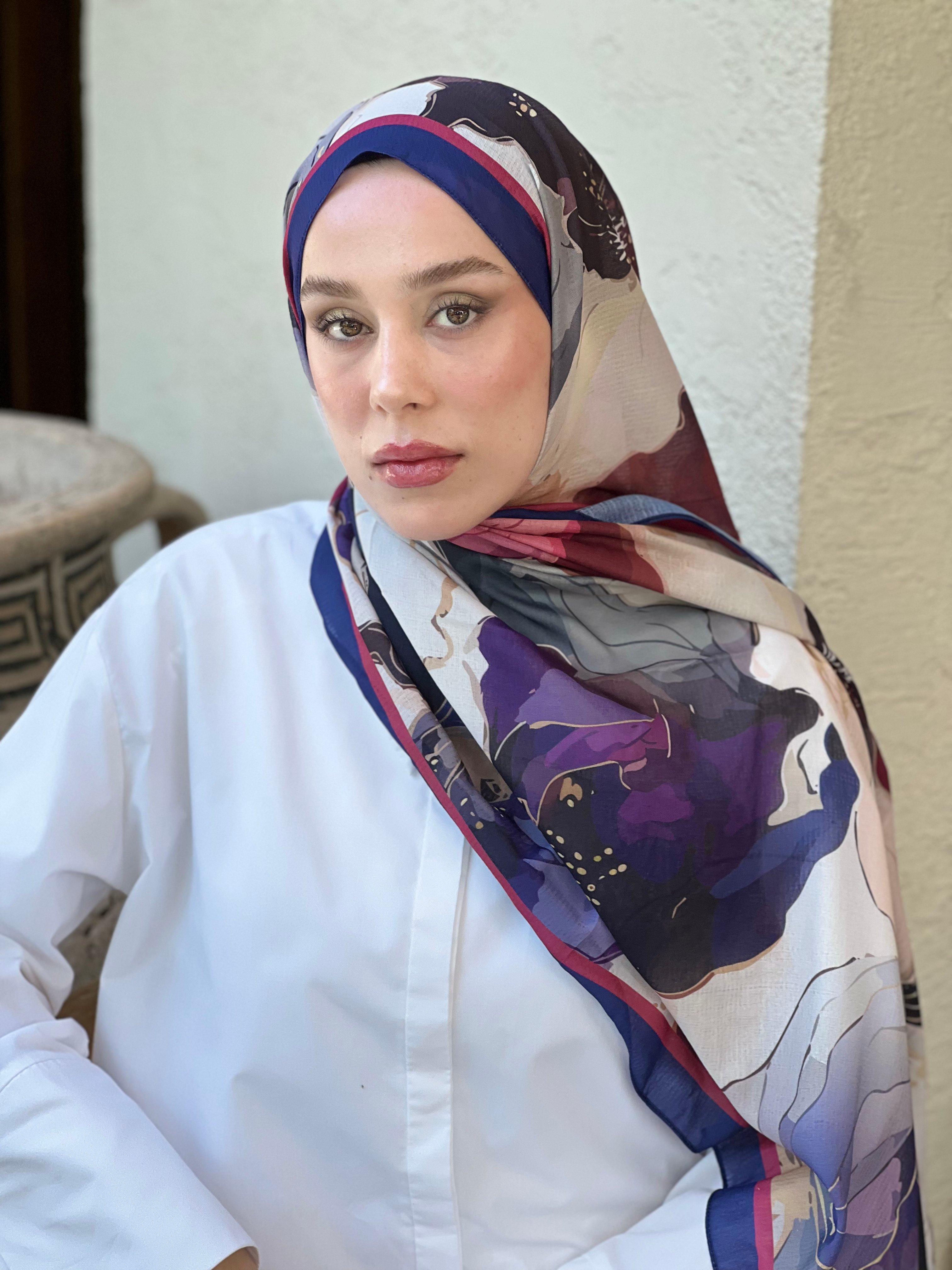 Florica Desen Lina Şal - Gece Mavisi