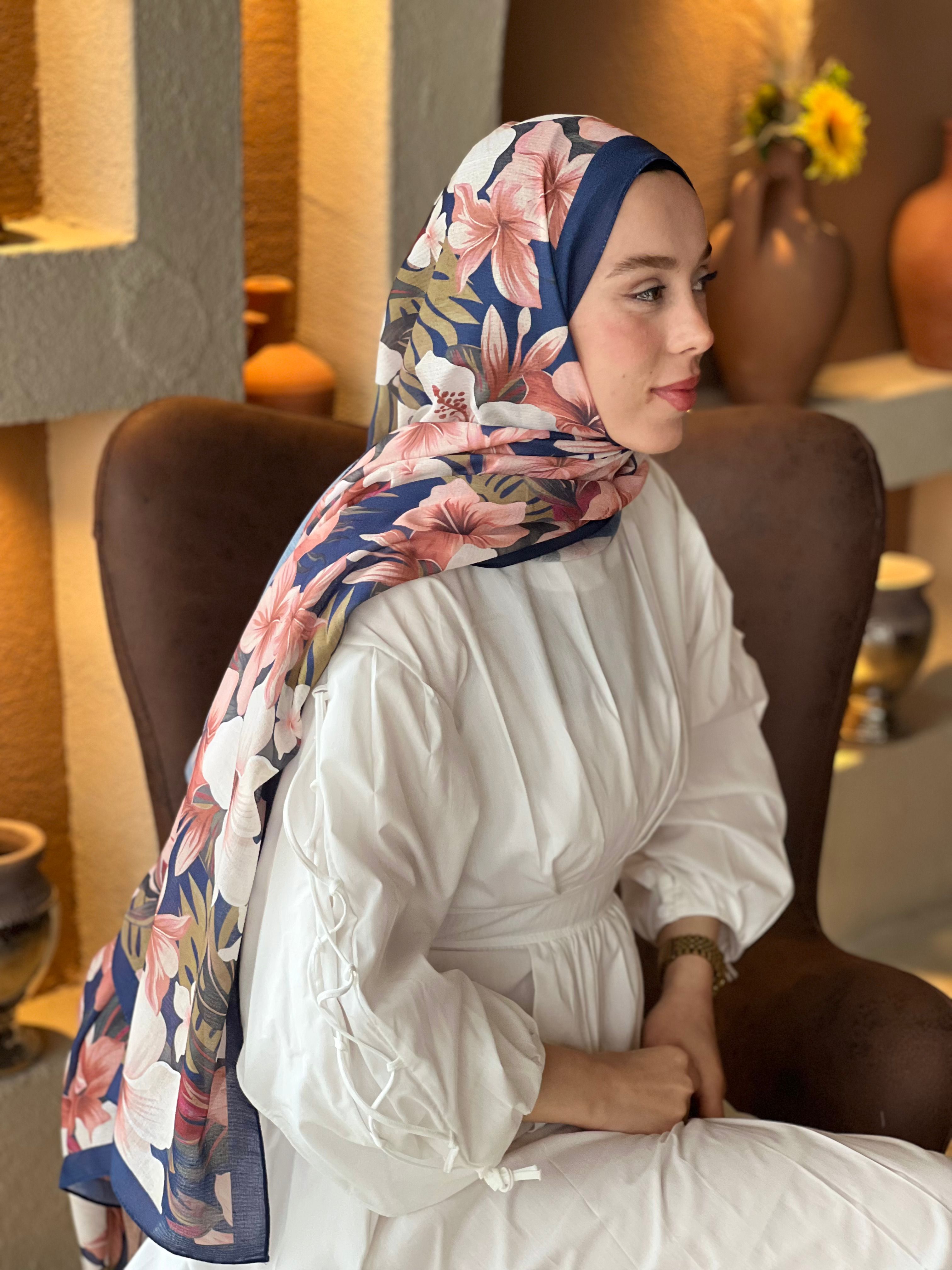 Jardin Desen Lina Şal - Lacivert