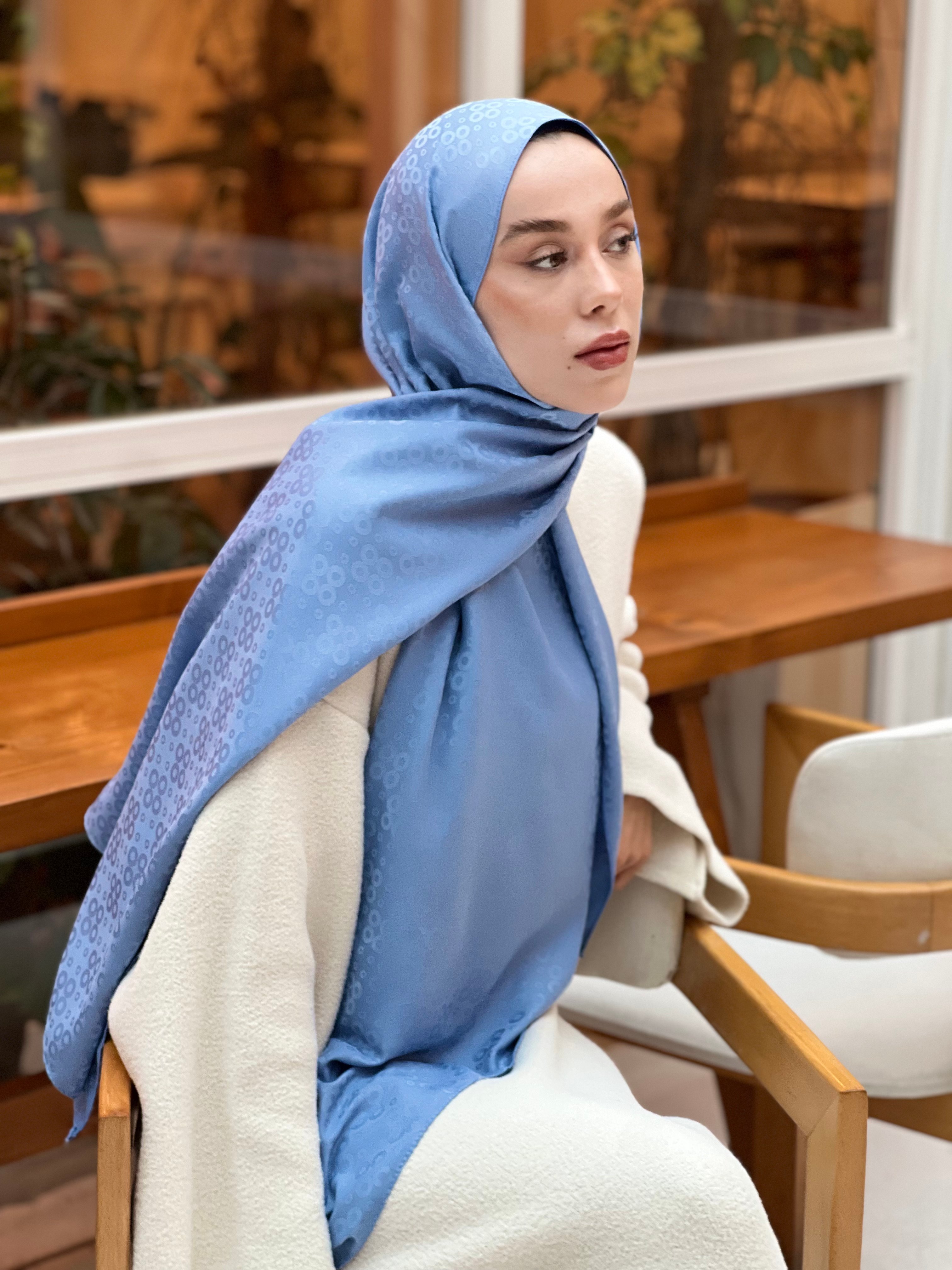 Silky Jacquard Series Bubble Pattern Shawl - Marin