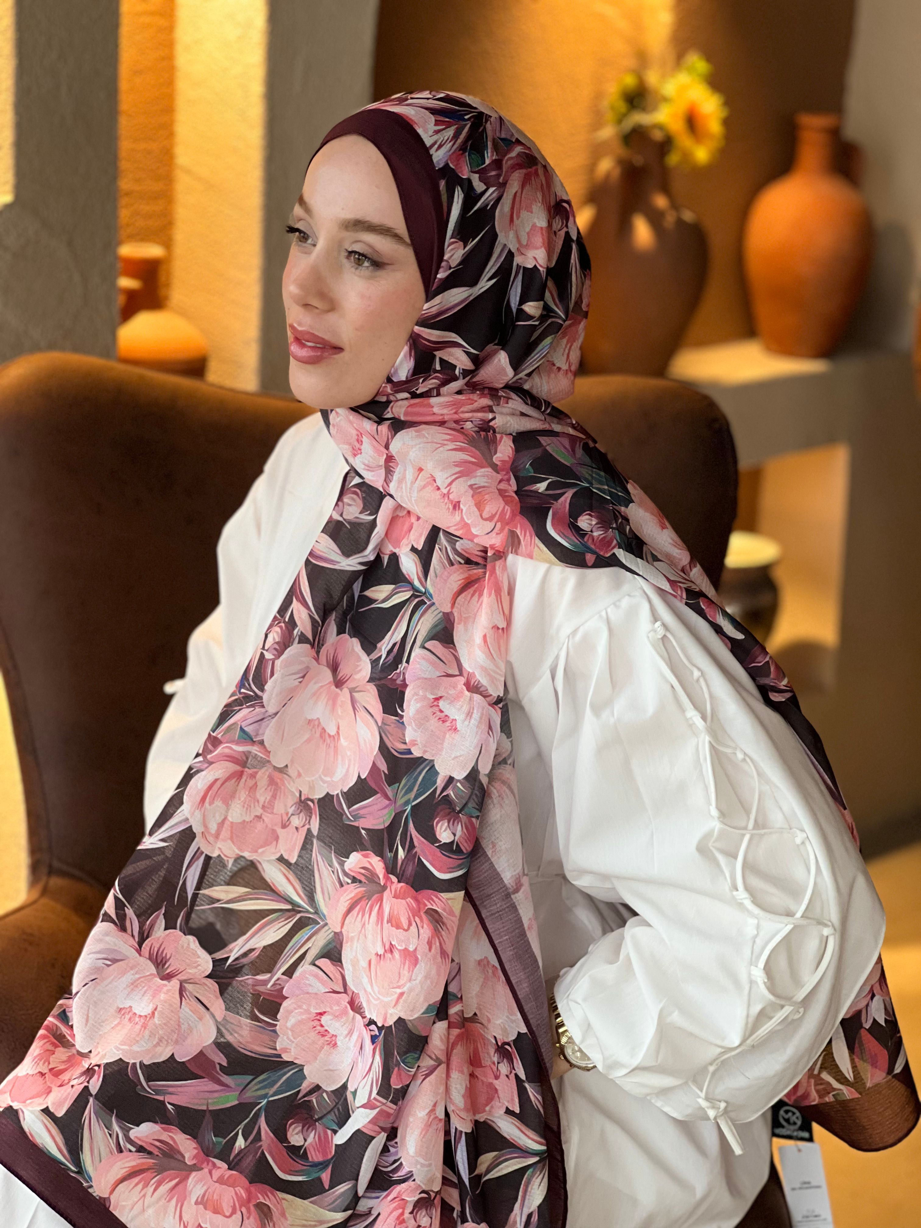 Seta Desen Lina Şal - Rubin
