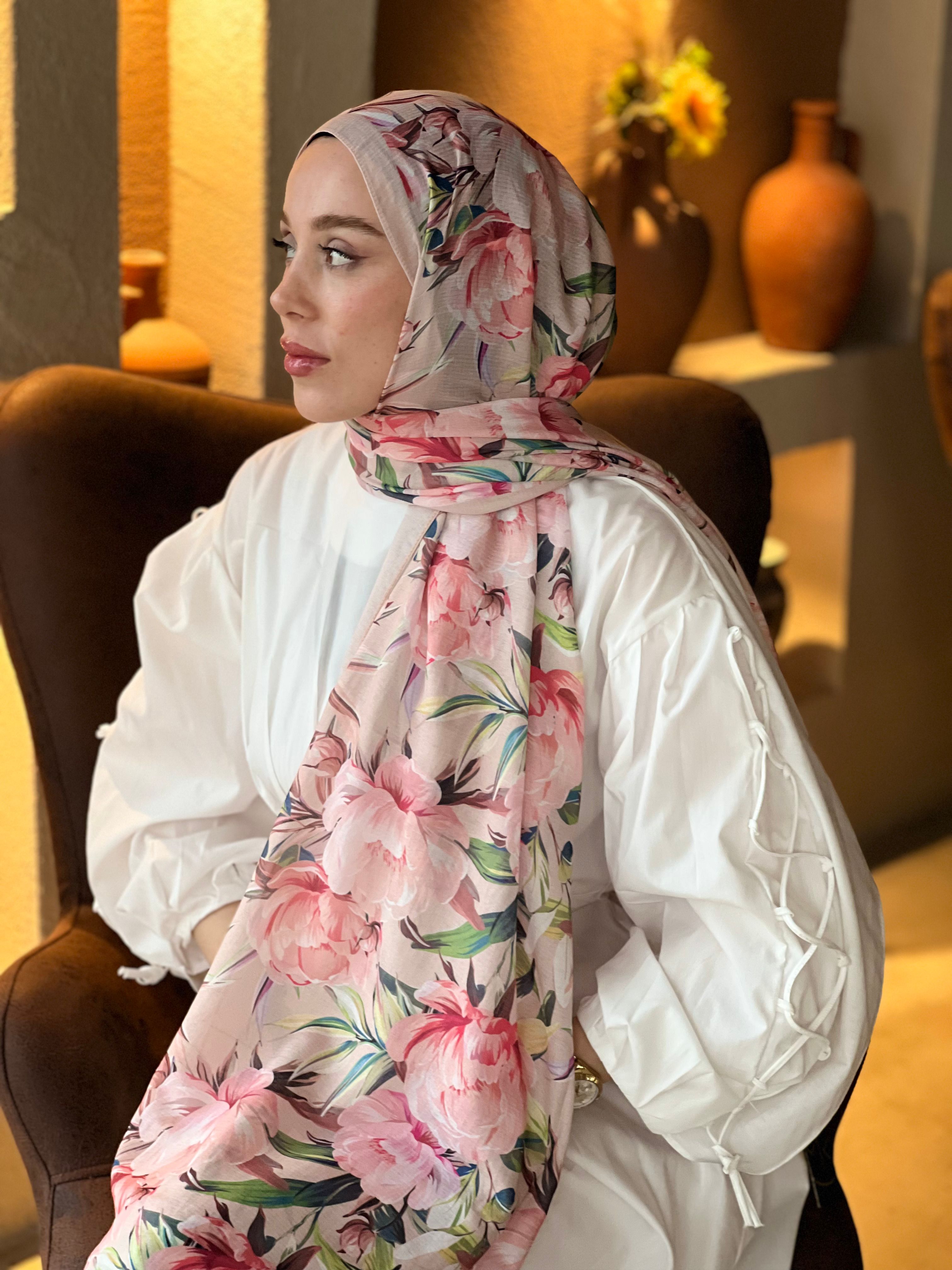 Seta Desen Lina Şal - İğde
