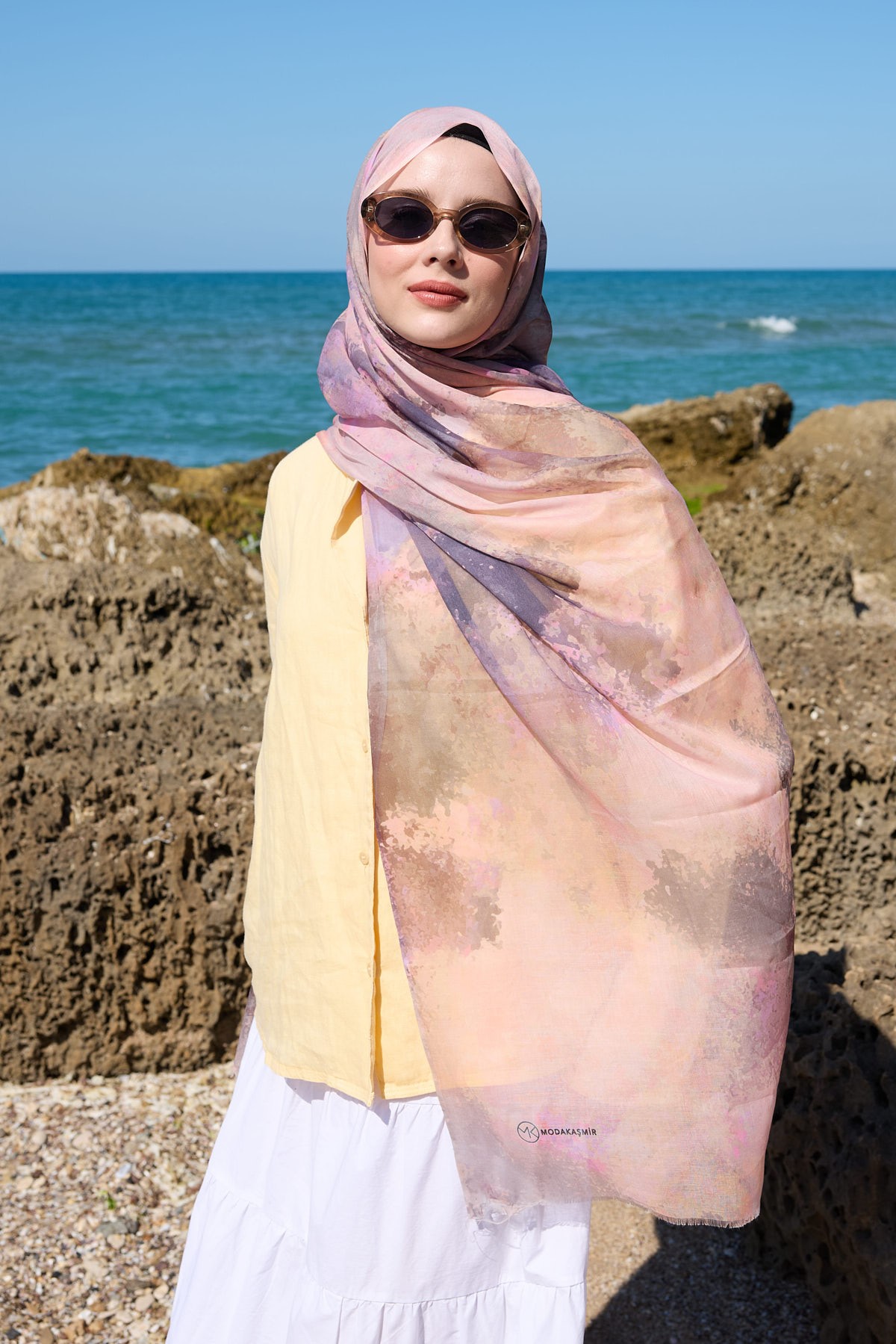 Veyra Desen Aya Şal - Pembe