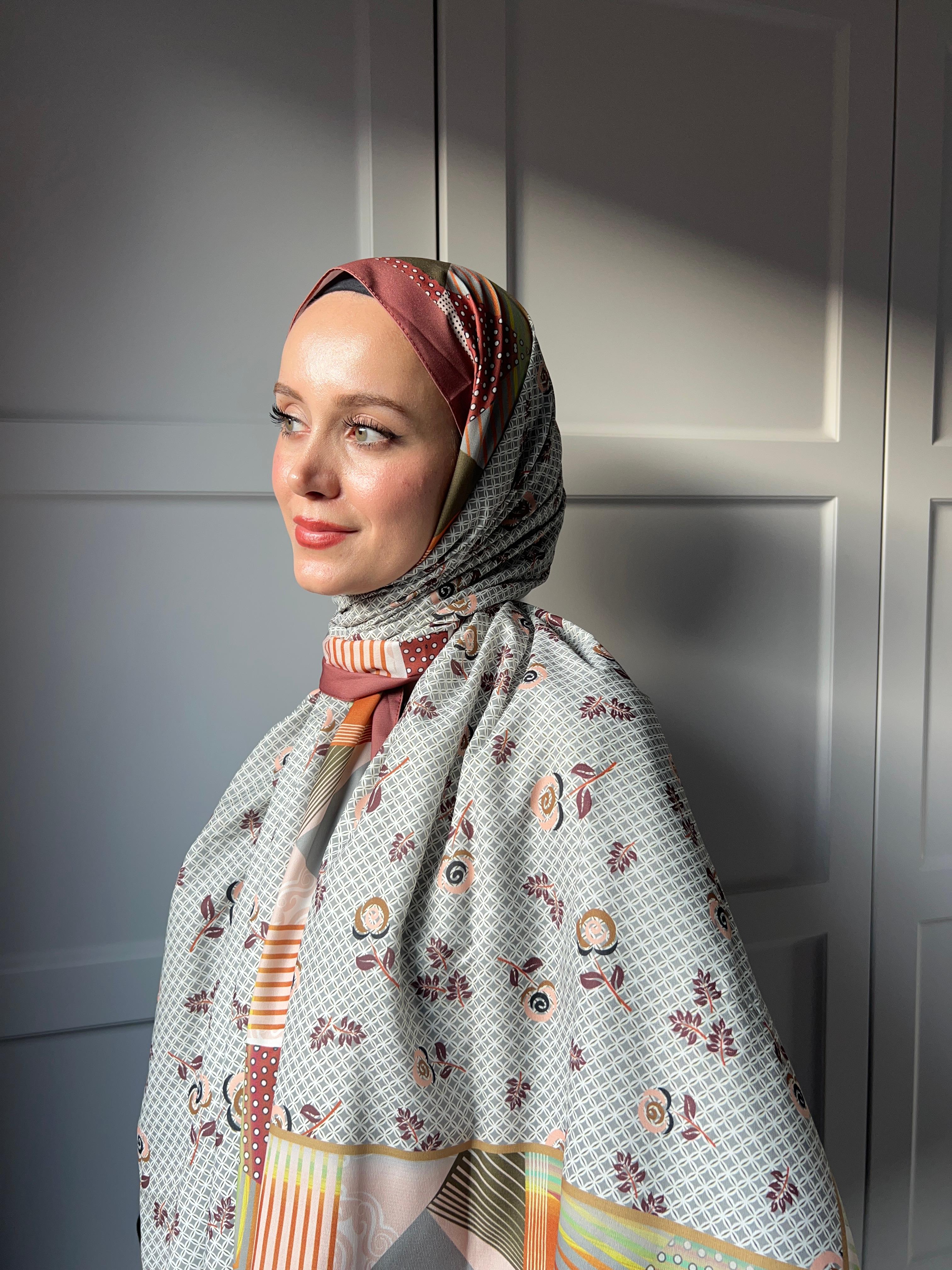 Diji Medina Silk Shawl Line Polka Dot Pattern