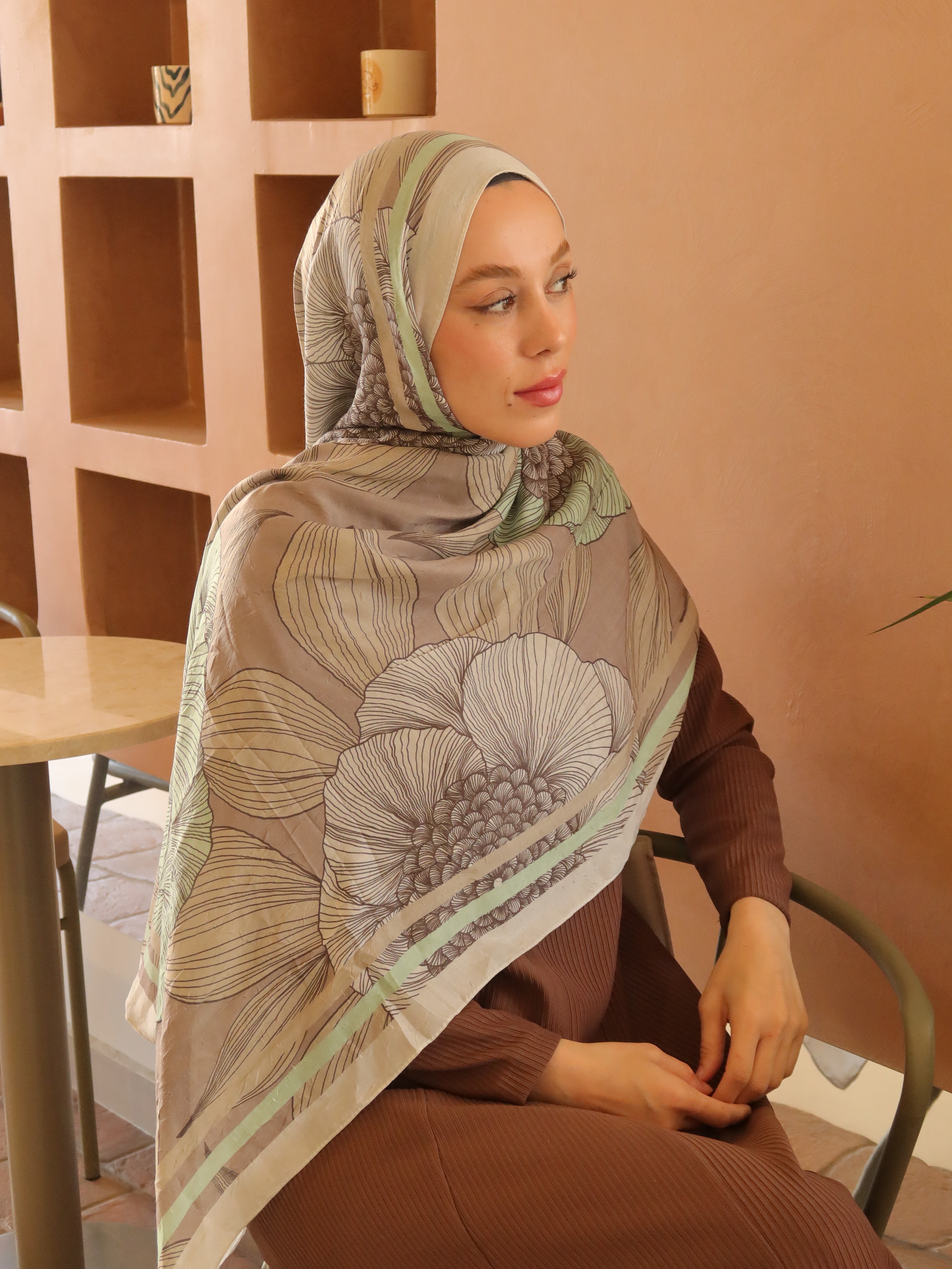Seraflora Desen Bambu Şal - İğde