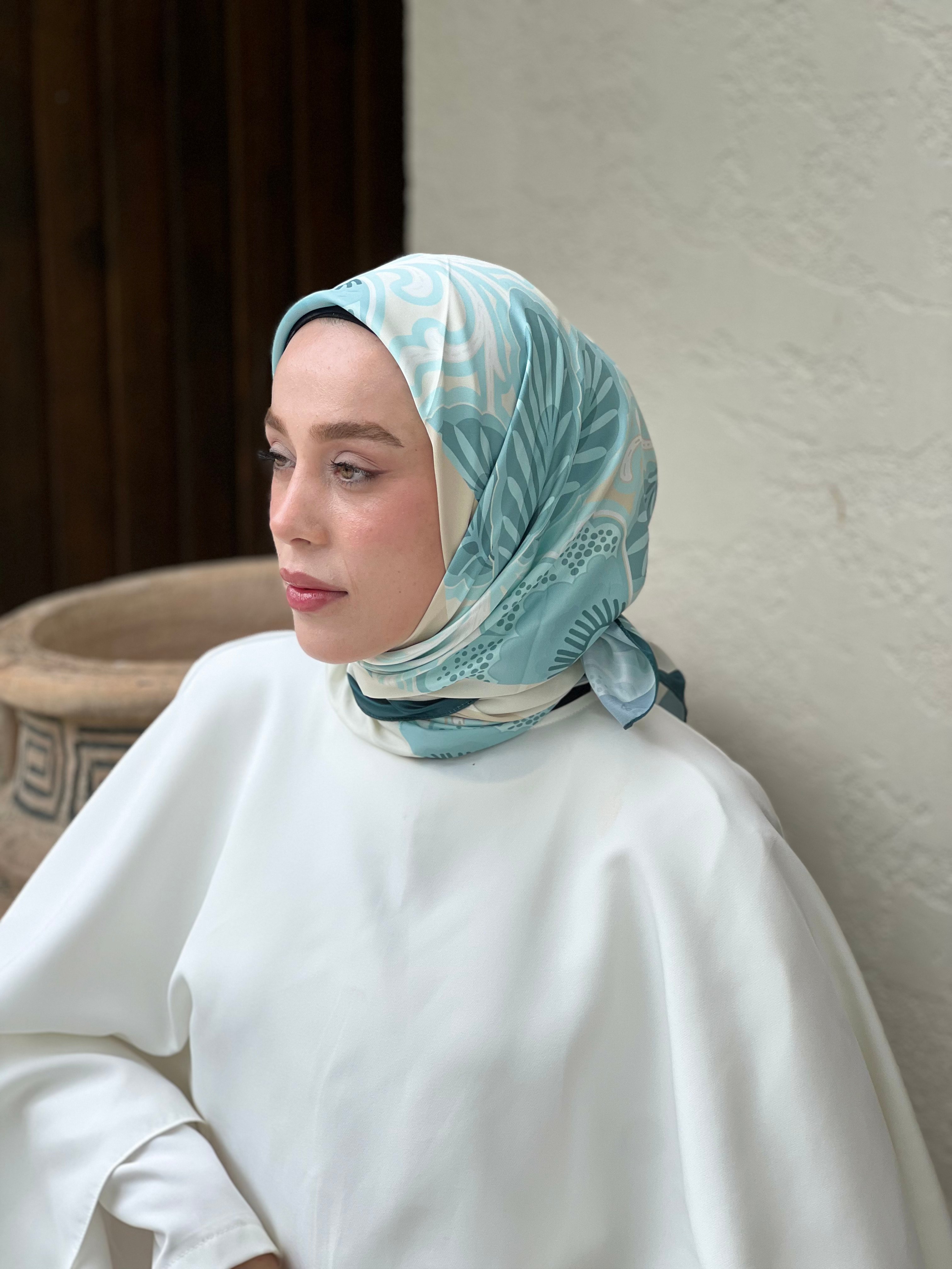 Sarmaşık Twill Eşarp - Petrol
