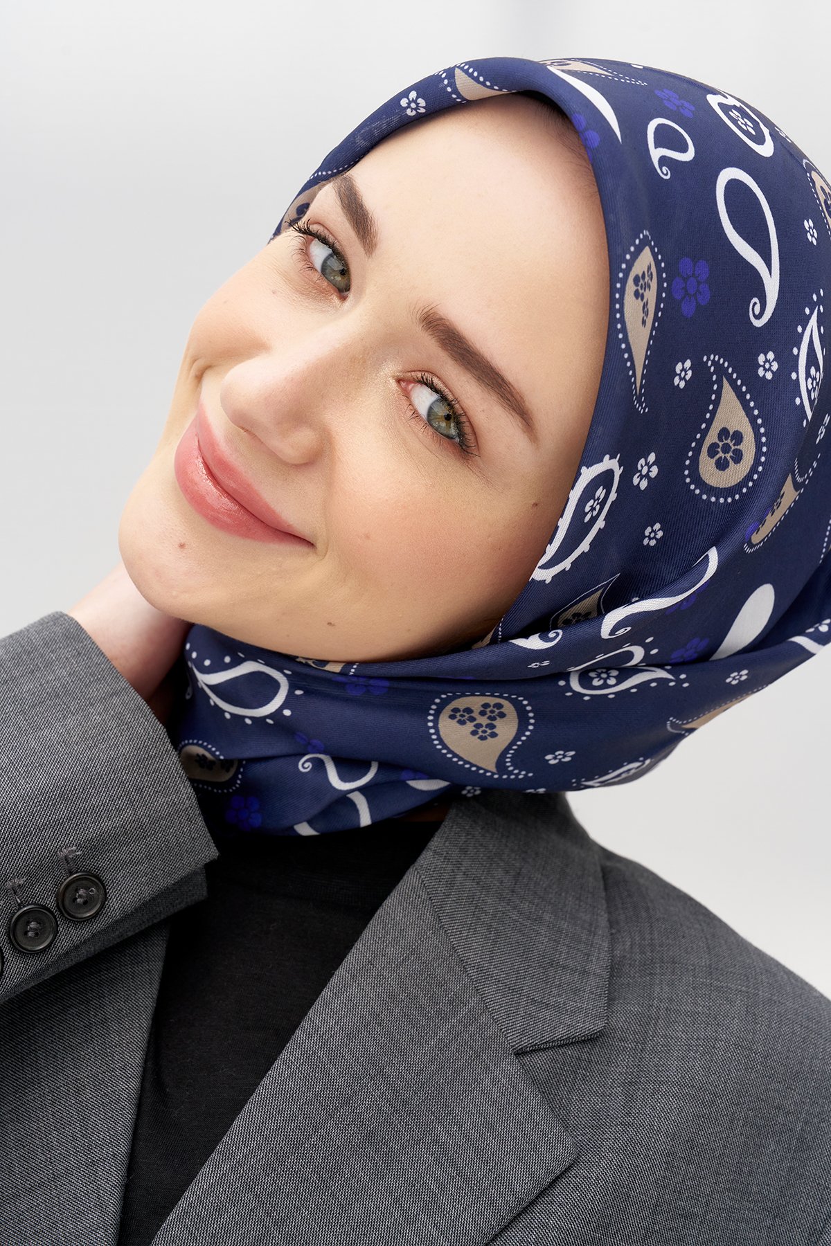 Drop Damla Cotton Scarf - Mor Beyaz