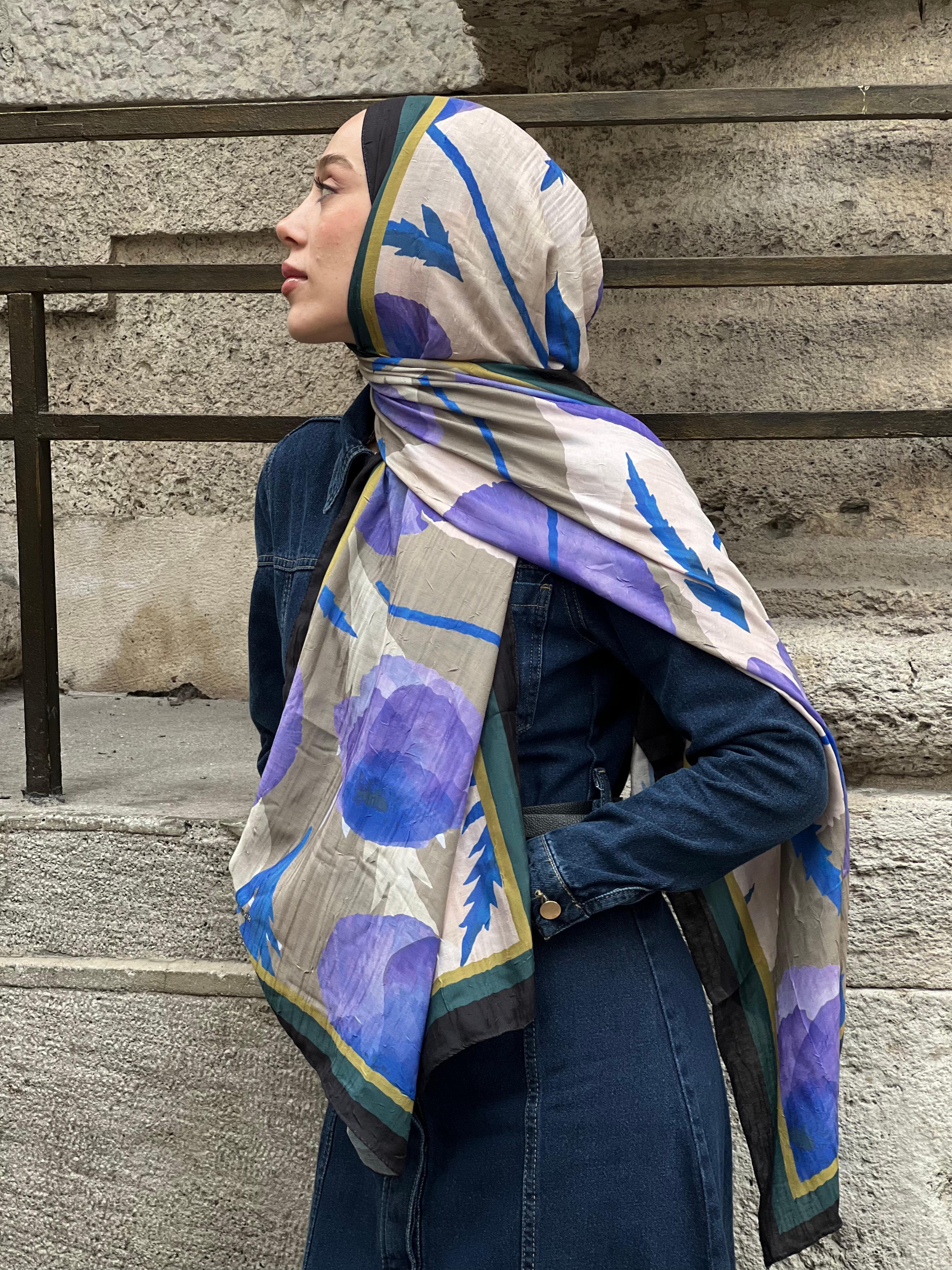 Poppy Pattern Bamboo Shawl