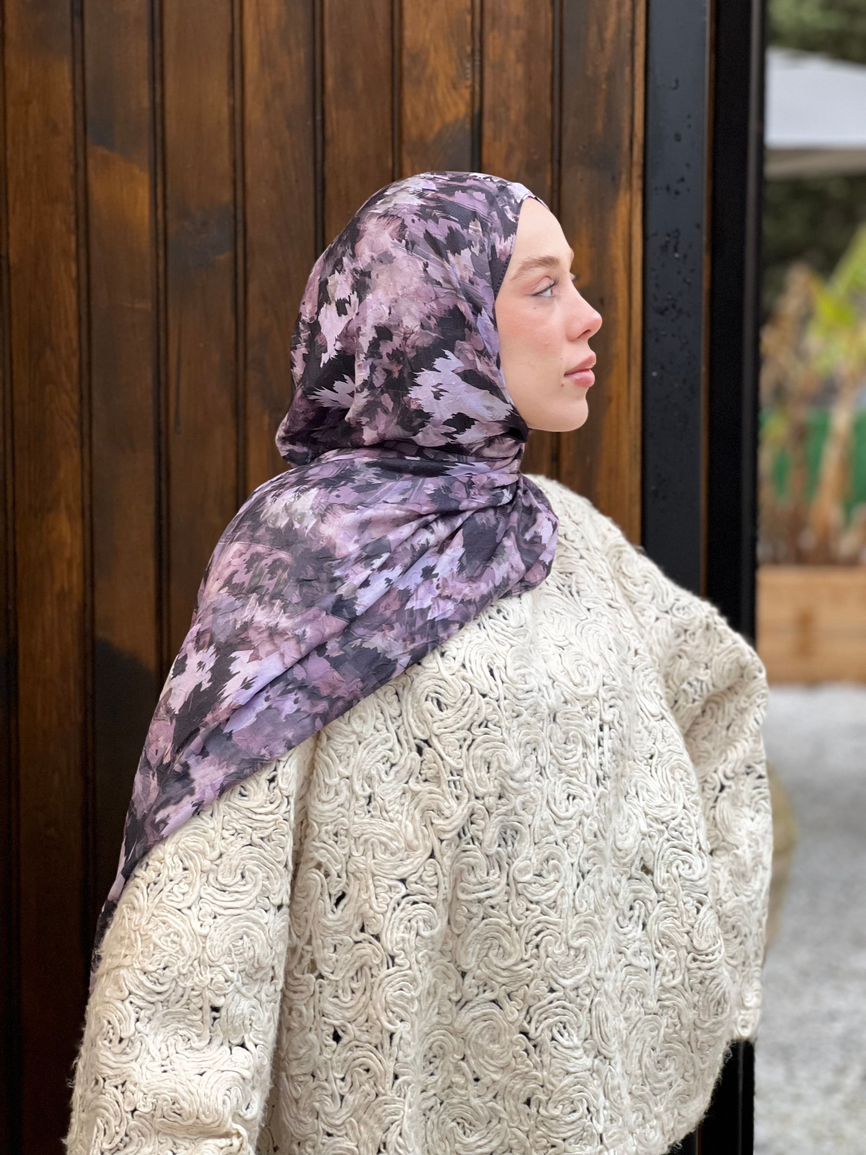 Autumn Pattern Bamboo Shawl - Vintage Rose