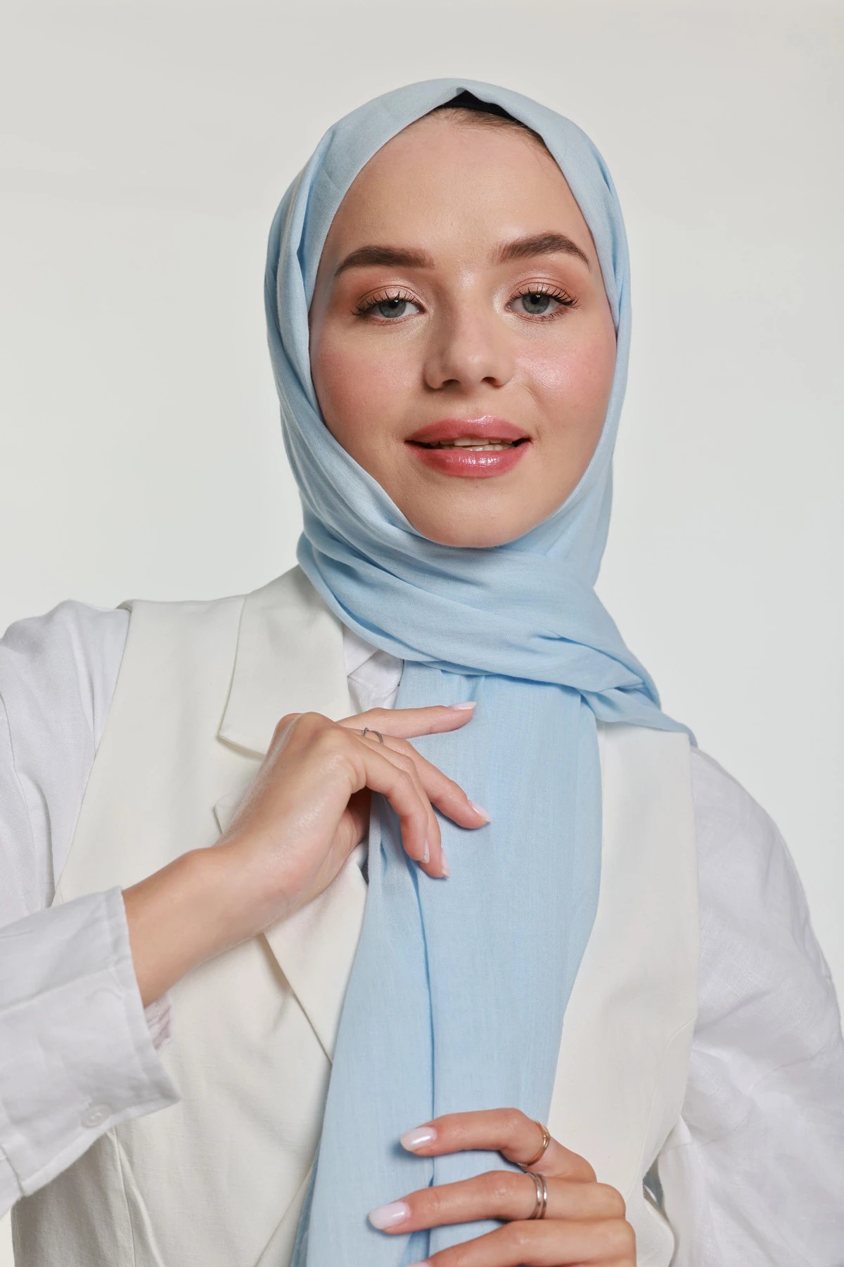 Cotton Voile Series Shawl - Baby Blue