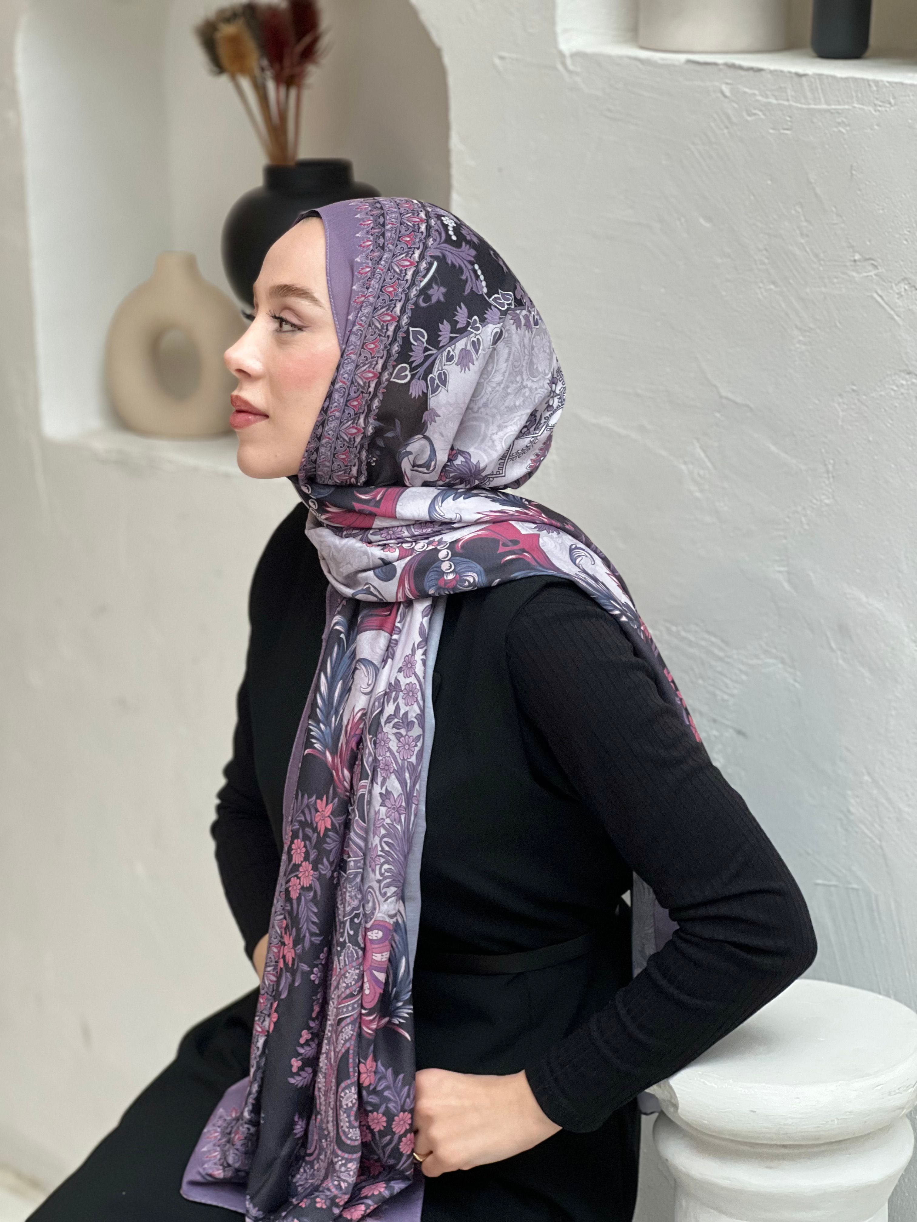 Minyatür Çiçek Desen Pamuk Şal